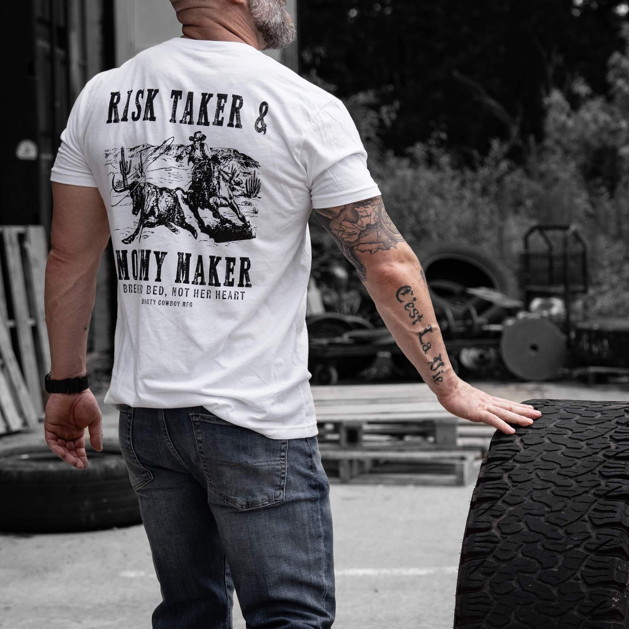 Risk Taker & Mommy Maker Men's T-Shirt - Image 7