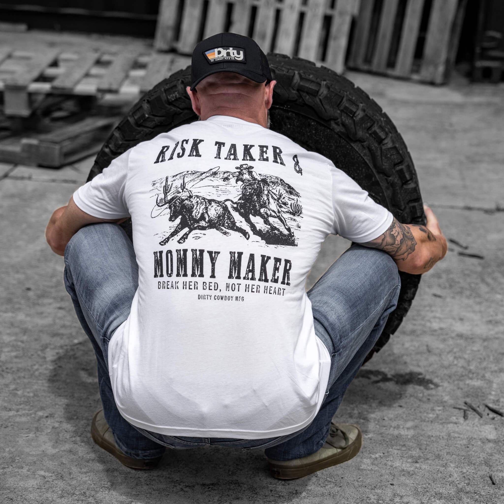 Risk Taker & Mommy Maker Men's T-Shirt - Image 8