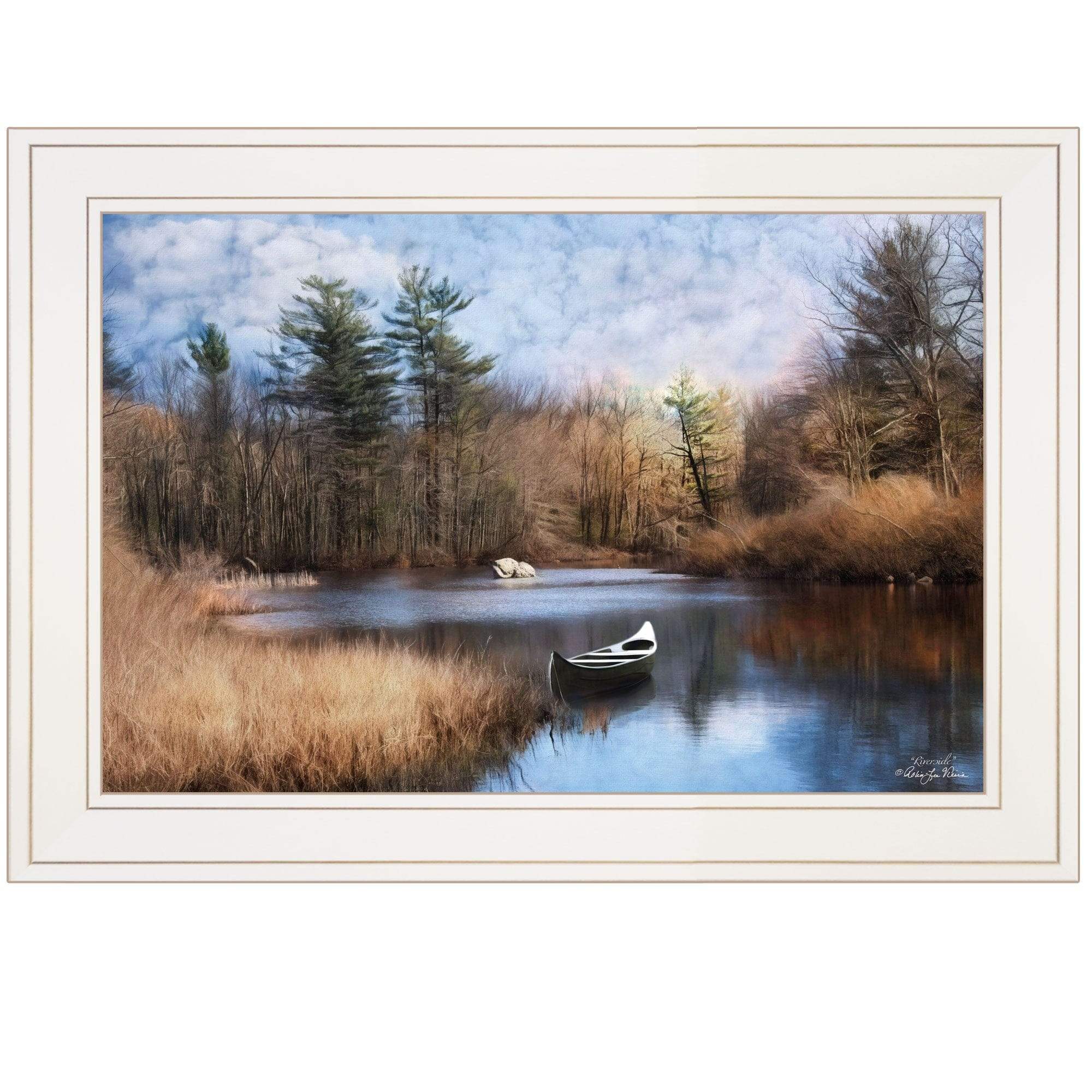 Riverside 1 White Framed Print Wall Art - Image 2