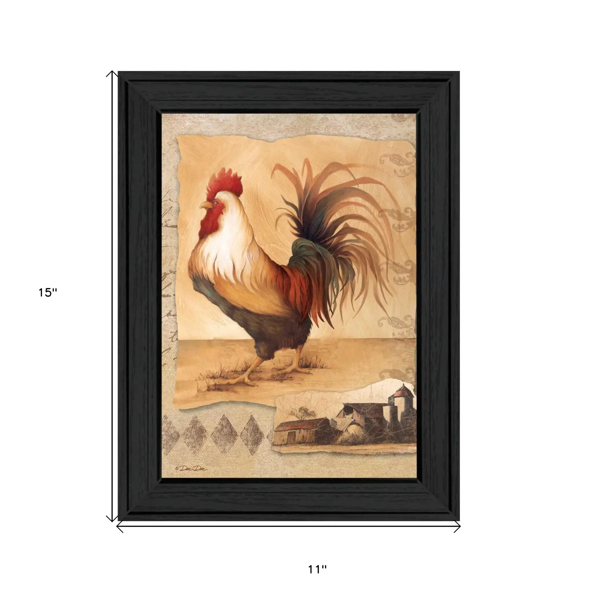 Rooster Montage I Black Framed Print Wall Art - Image 5