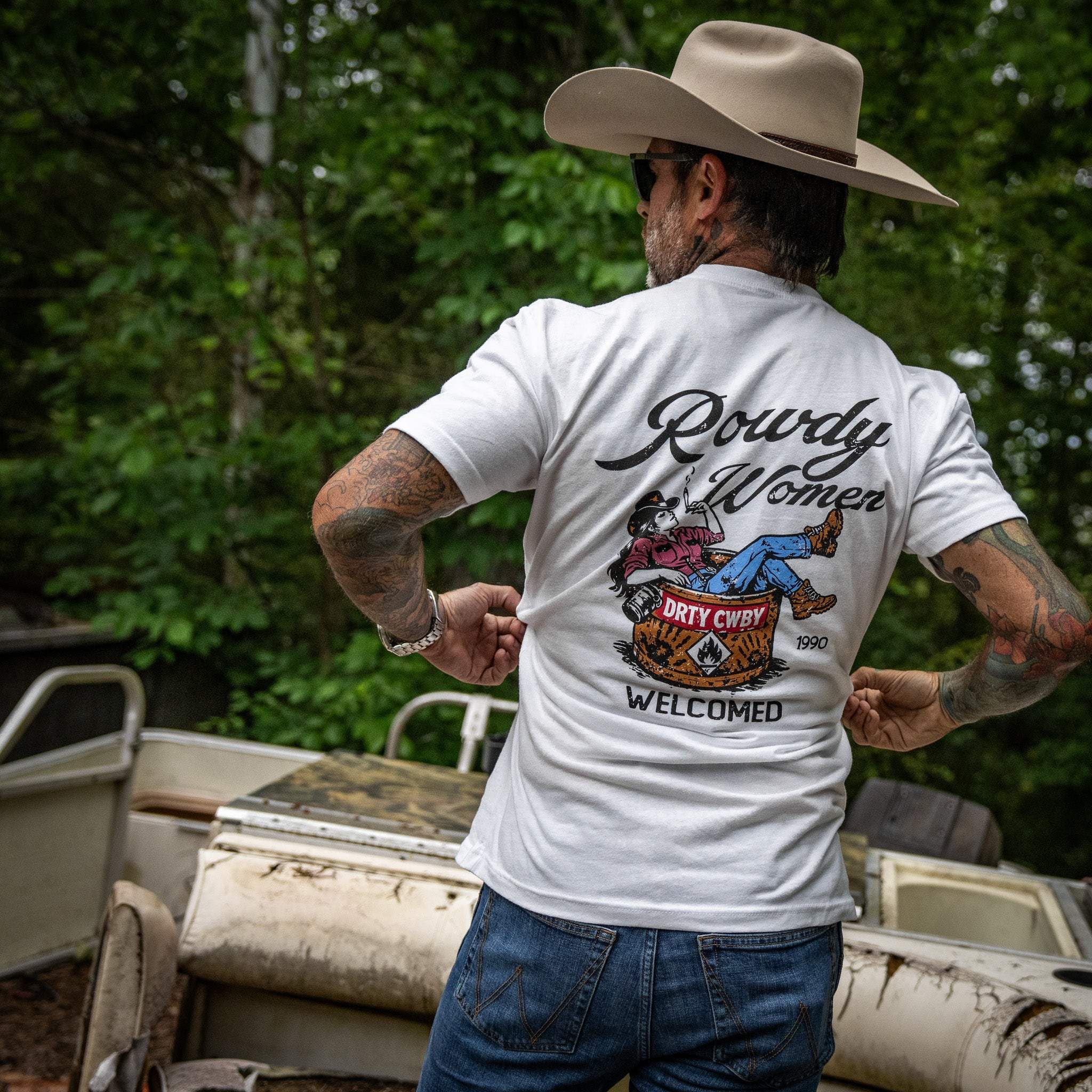 Rowdy Women Welcomed Men's T-Shirt - Image 7