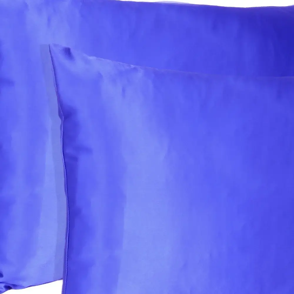 Royal Blue Dreamy Set Of 2 Silky Satin Queen Pillowcases - Image 6