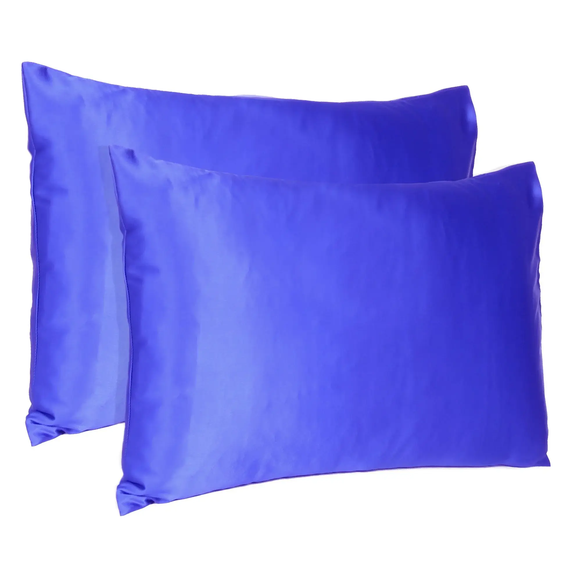Royal Blue Dreamy Set Of 2 Silky Satin Standard Pillowcases - Image 4