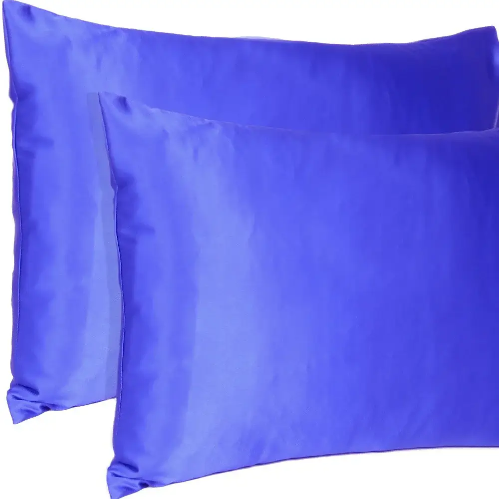 Royal Blue Dreamy Set Of 2 Silky Satin Standard Pillowcases - Image 7
