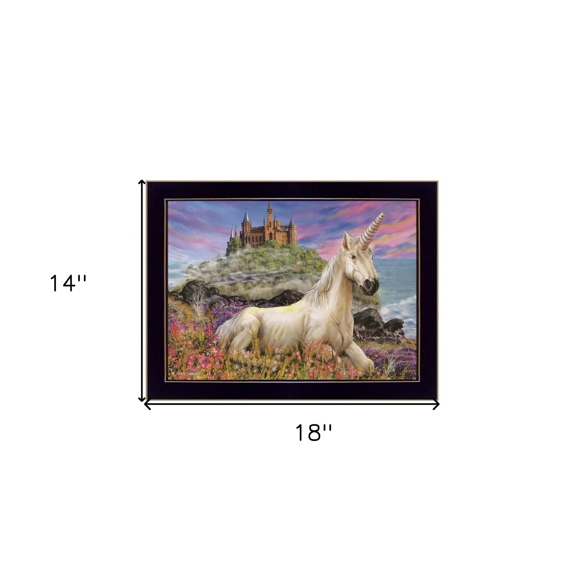 Royal Unicorn 1 Black Framed Print Wall Art - Image 6