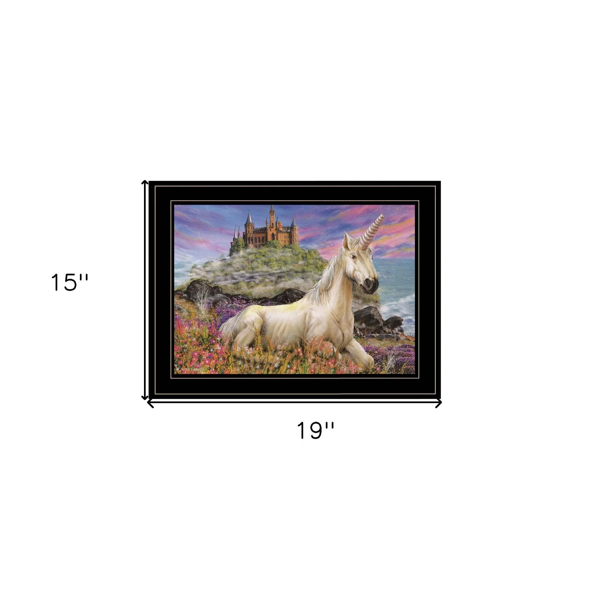 Royal Unicorn 3 Black Framed Print Wall Art - Image 6