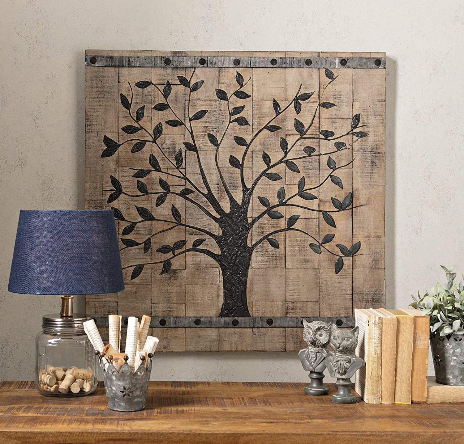 Rustic Brown Barn Door Tree of Life Wall Art - Image 8
