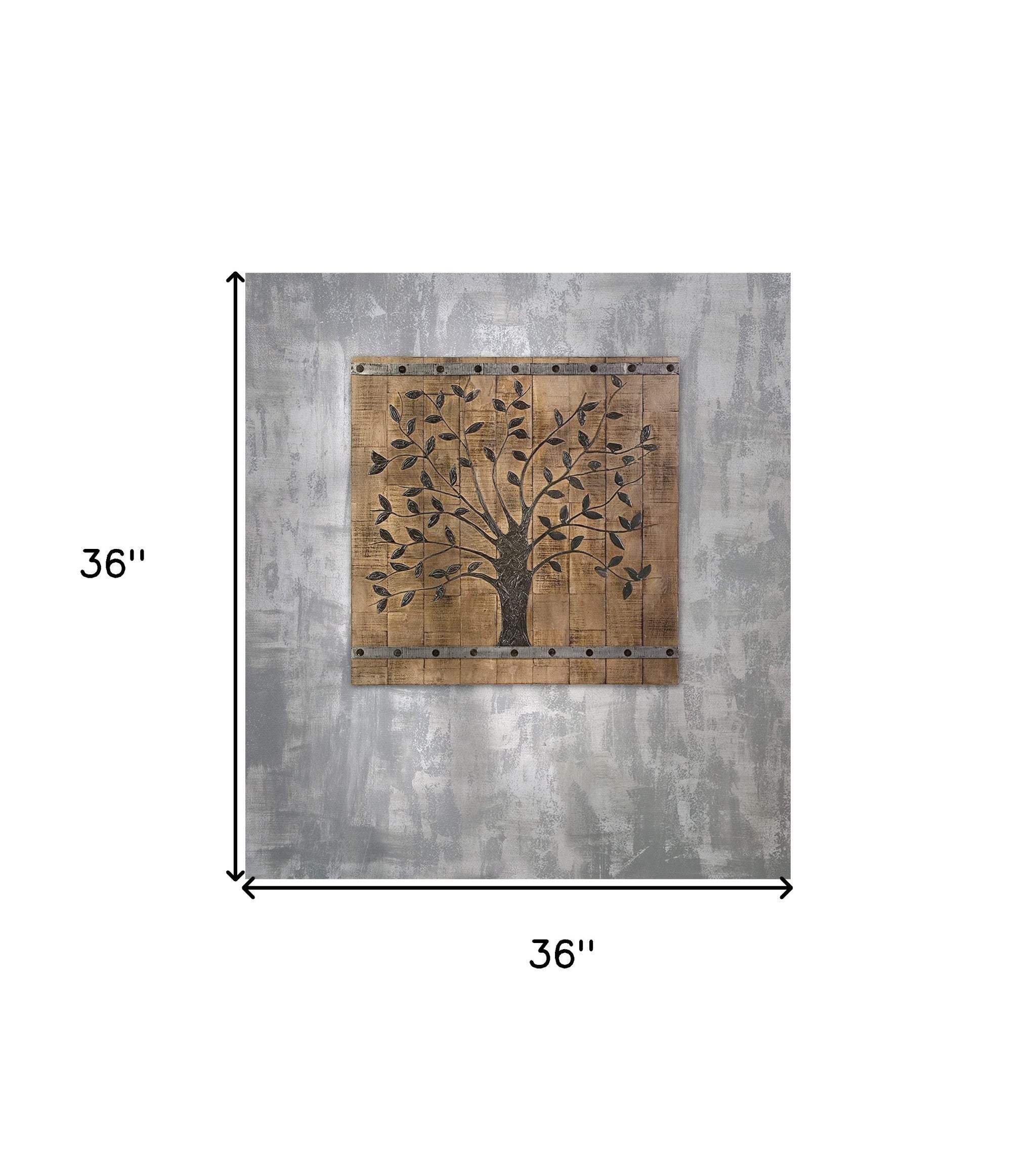 Rustic Brown Barn Door Tree of Life Wall Art - Image 9