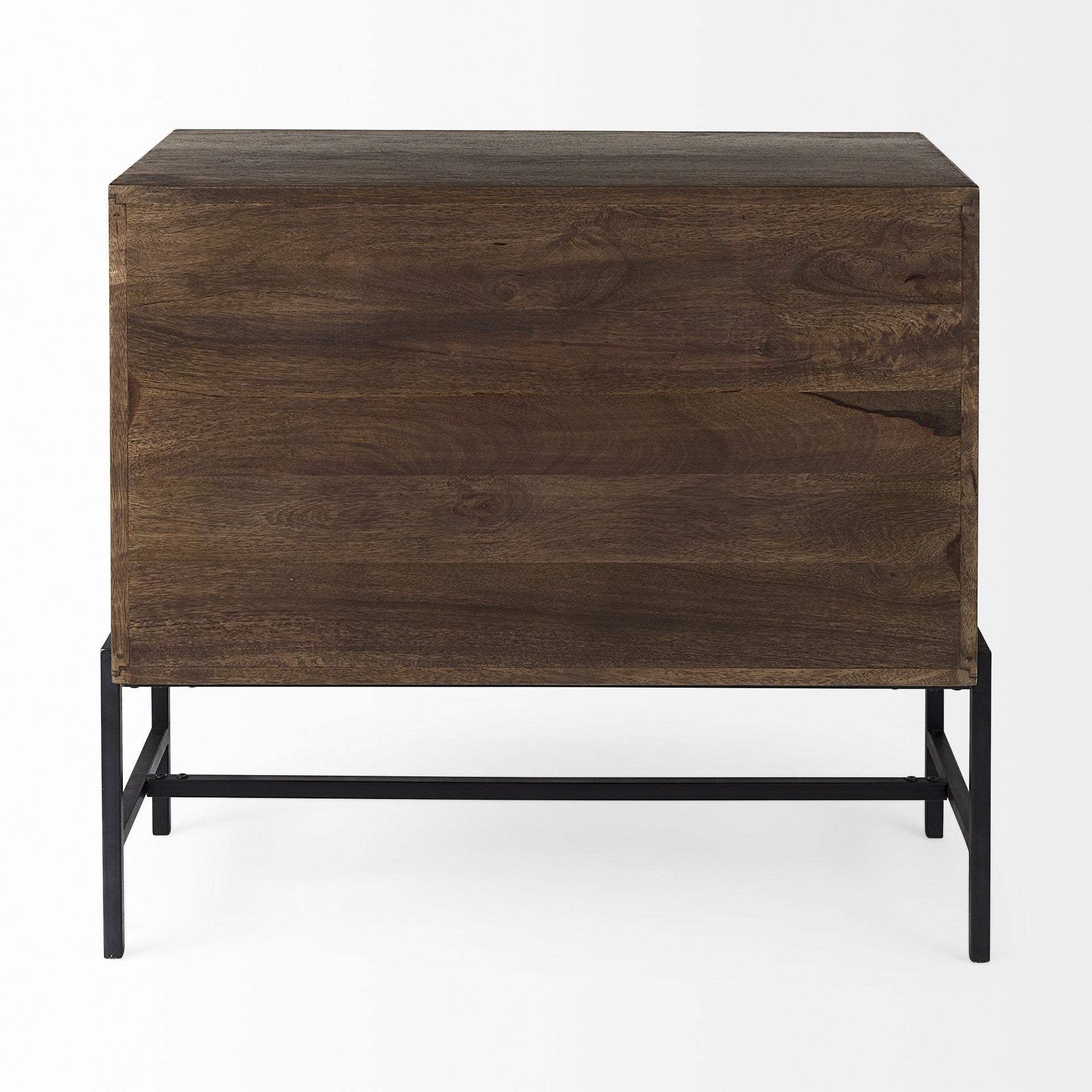 Rustic Dark Brown Two Door Shadowbox Cabinet - Image 4