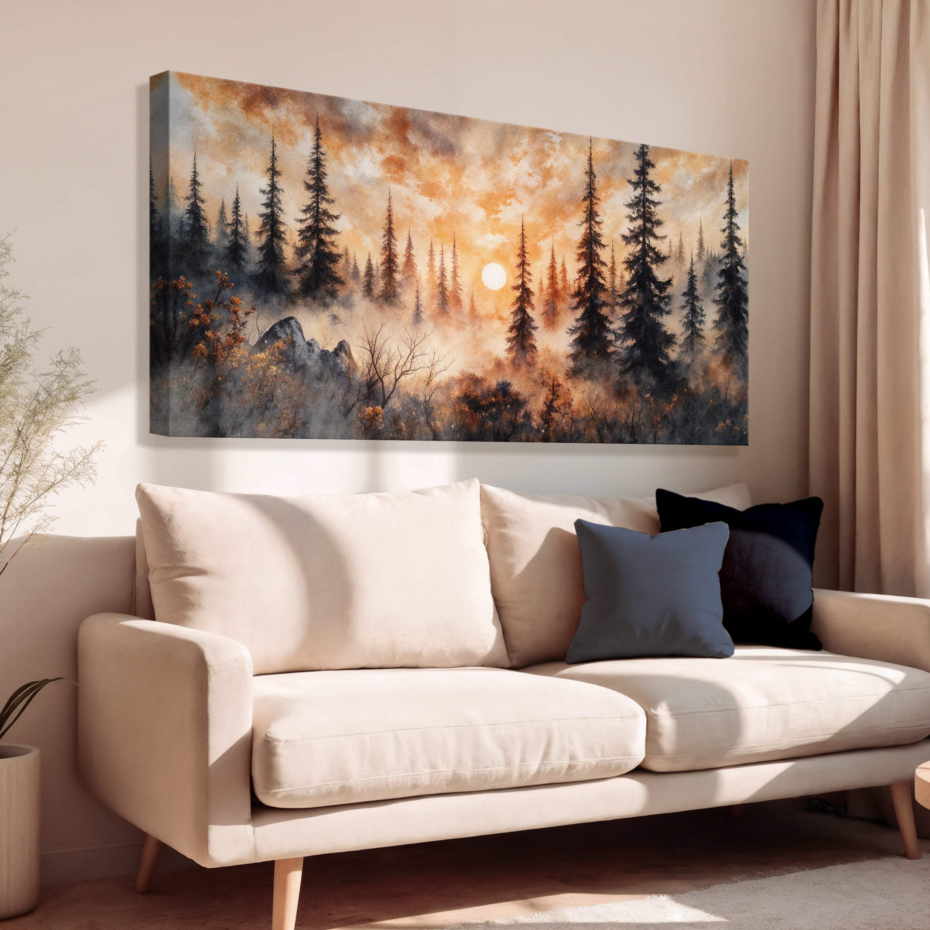 Rustic Forest Sunset Wall Art - Image 2