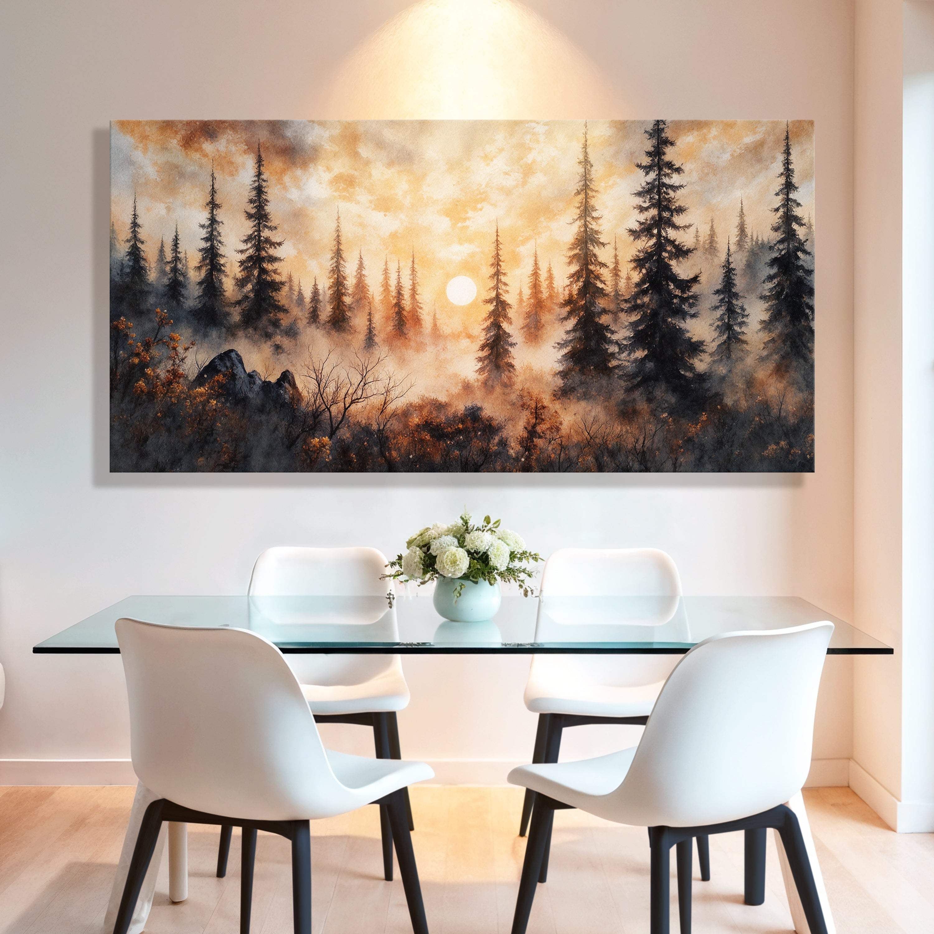 Rustic Forest Sunset Wall Art - Image 3