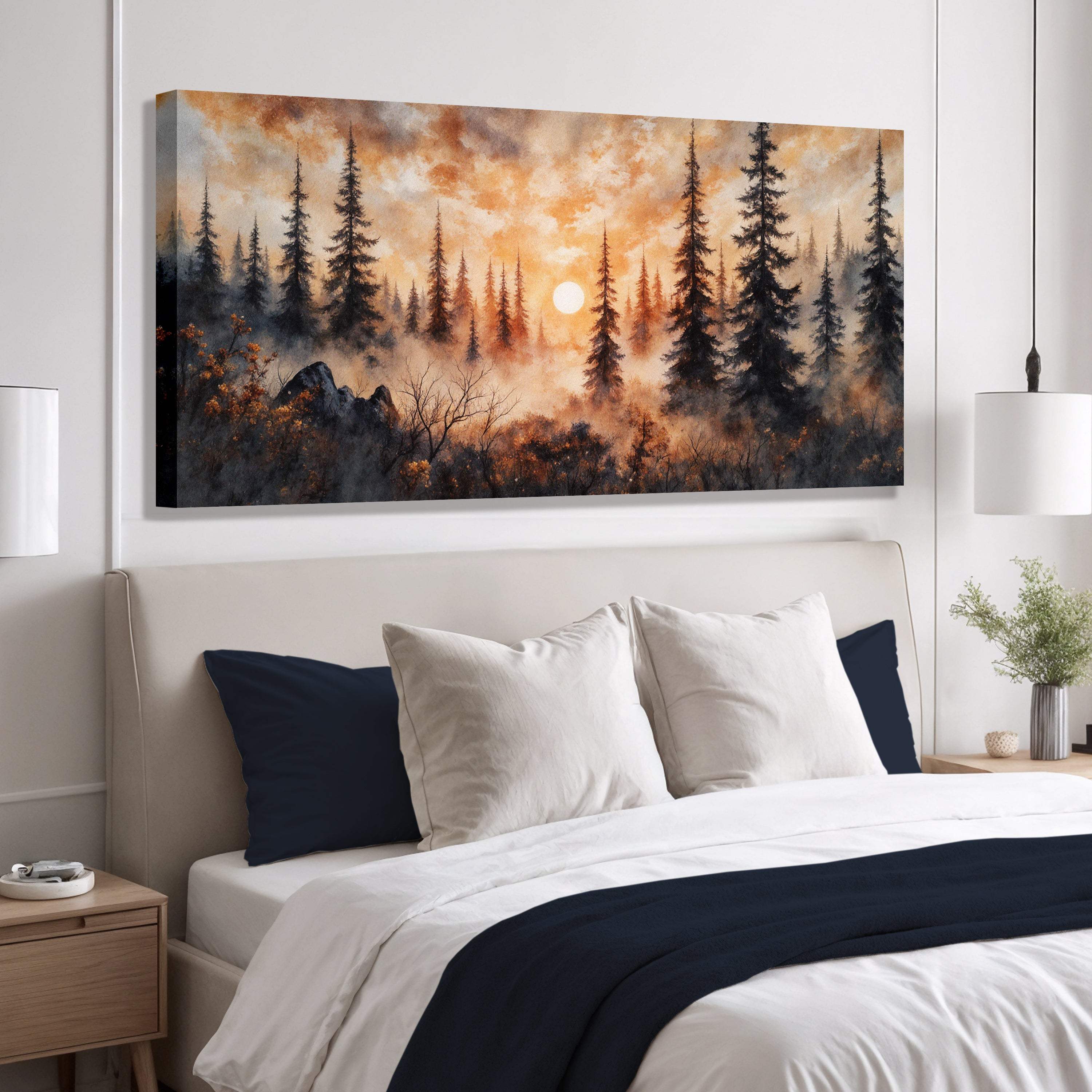 Rustic Forest Sunset Wall Art - Image 4