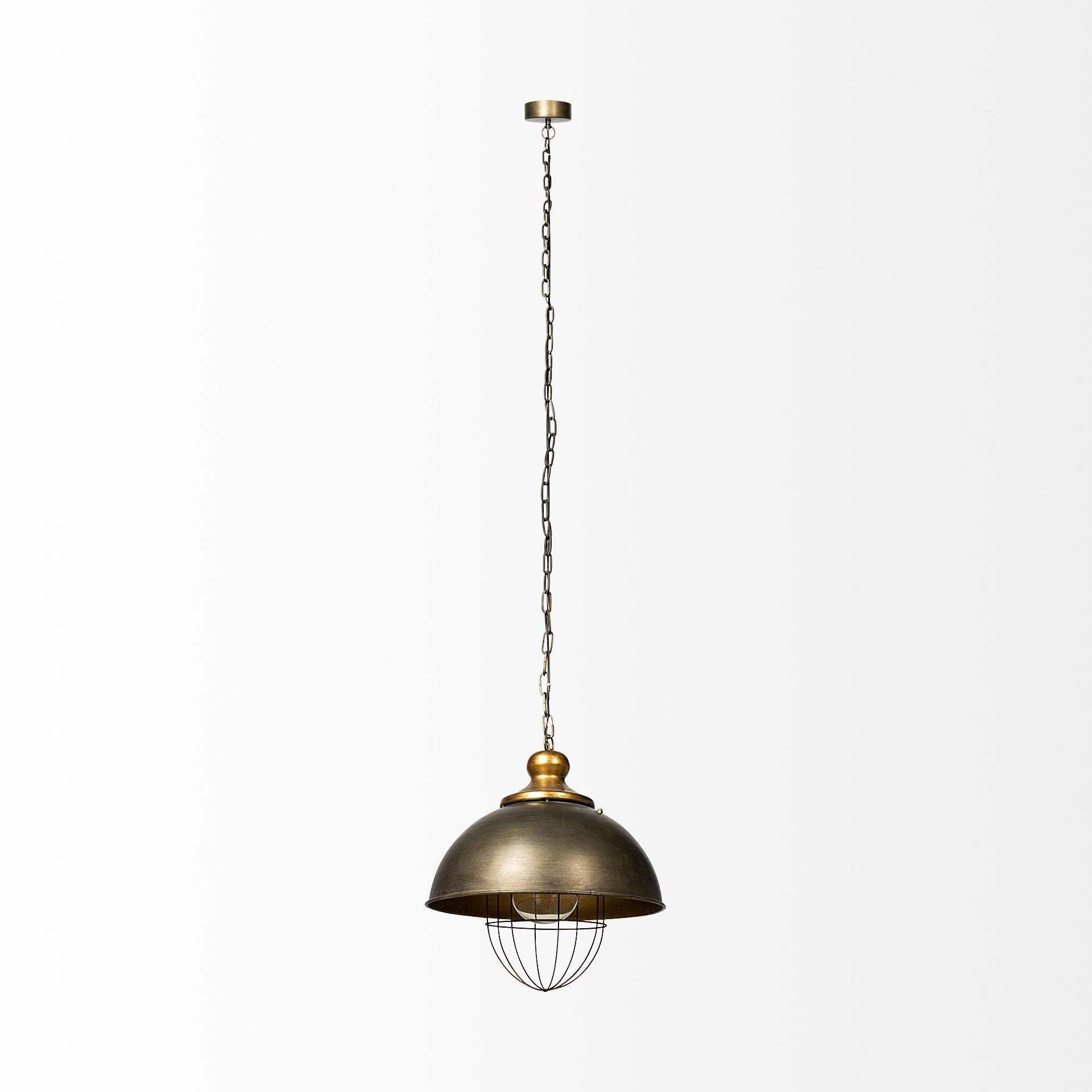 Rustic Gold Ton Metal Dome Hanging Light - Image 3