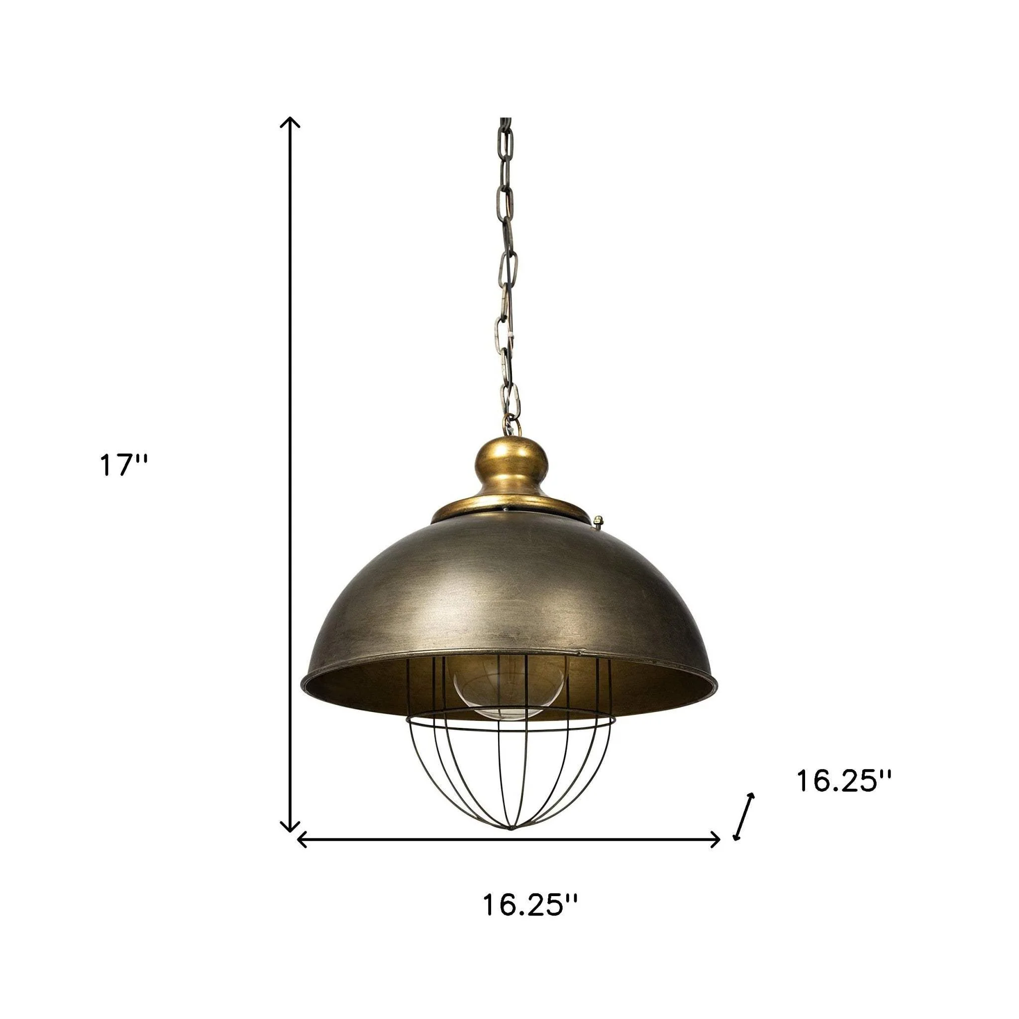 Rustic Gold Ton Metal Dome Hanging Light - Image 9