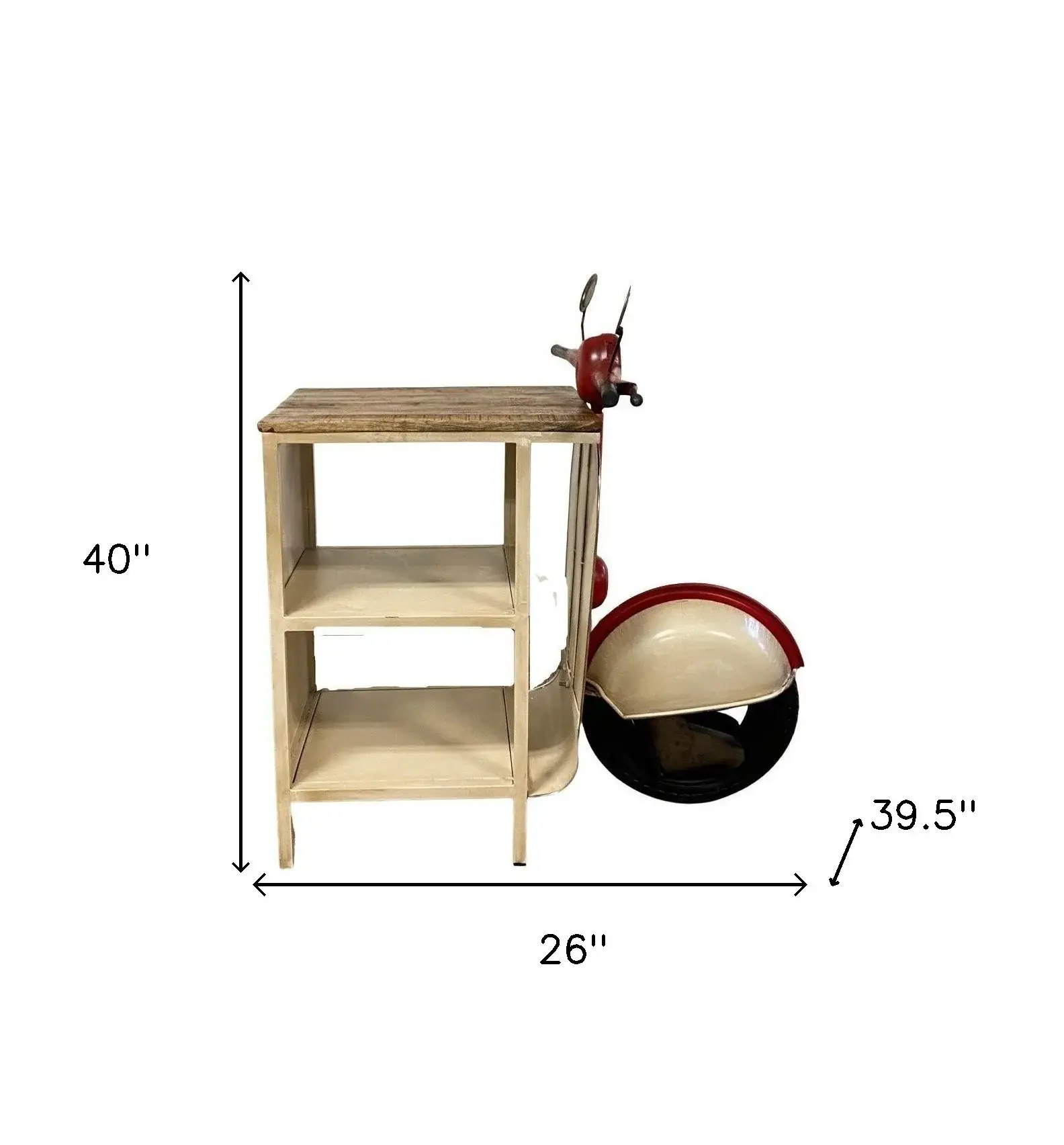 Rustic Red And Vanilla Scooter Cabinet - Image 9