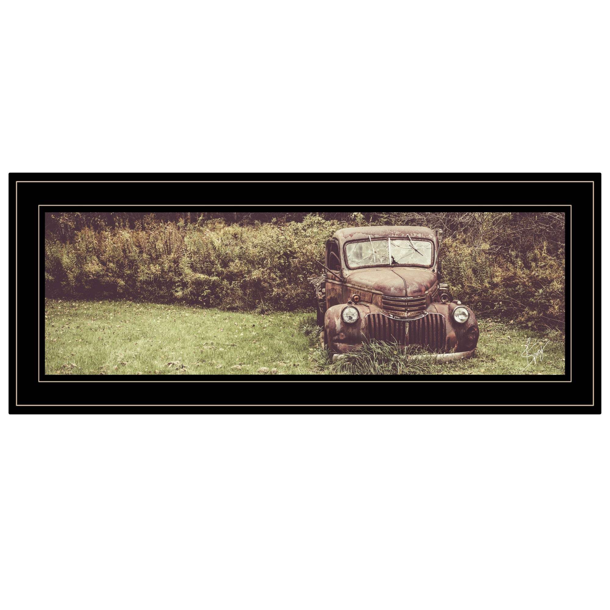 Rusty Clearing 2 Black Framed Print Wall Art - Image 3