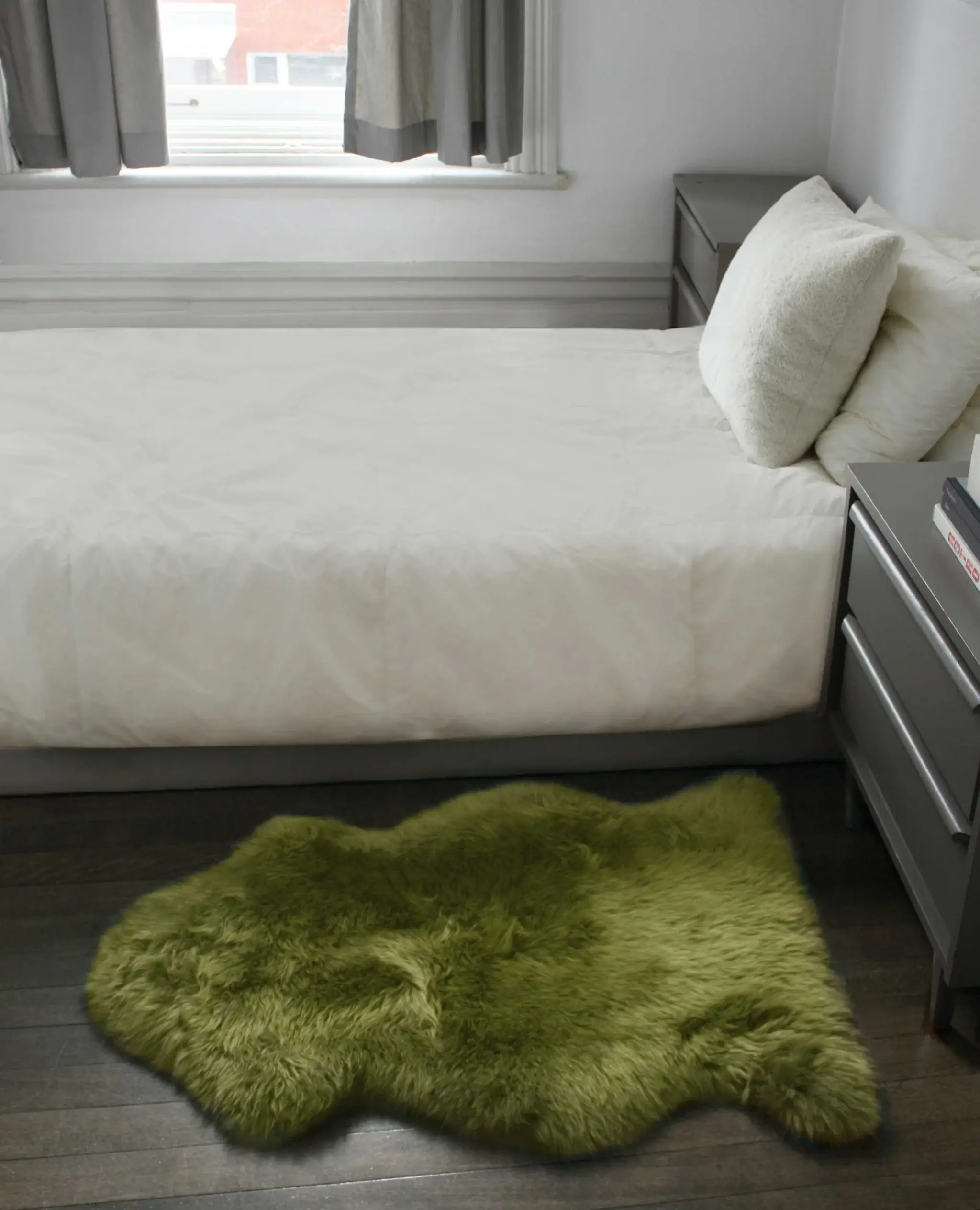 Sage Green New Zealand Natural  Sheepskin Rug - Image 8