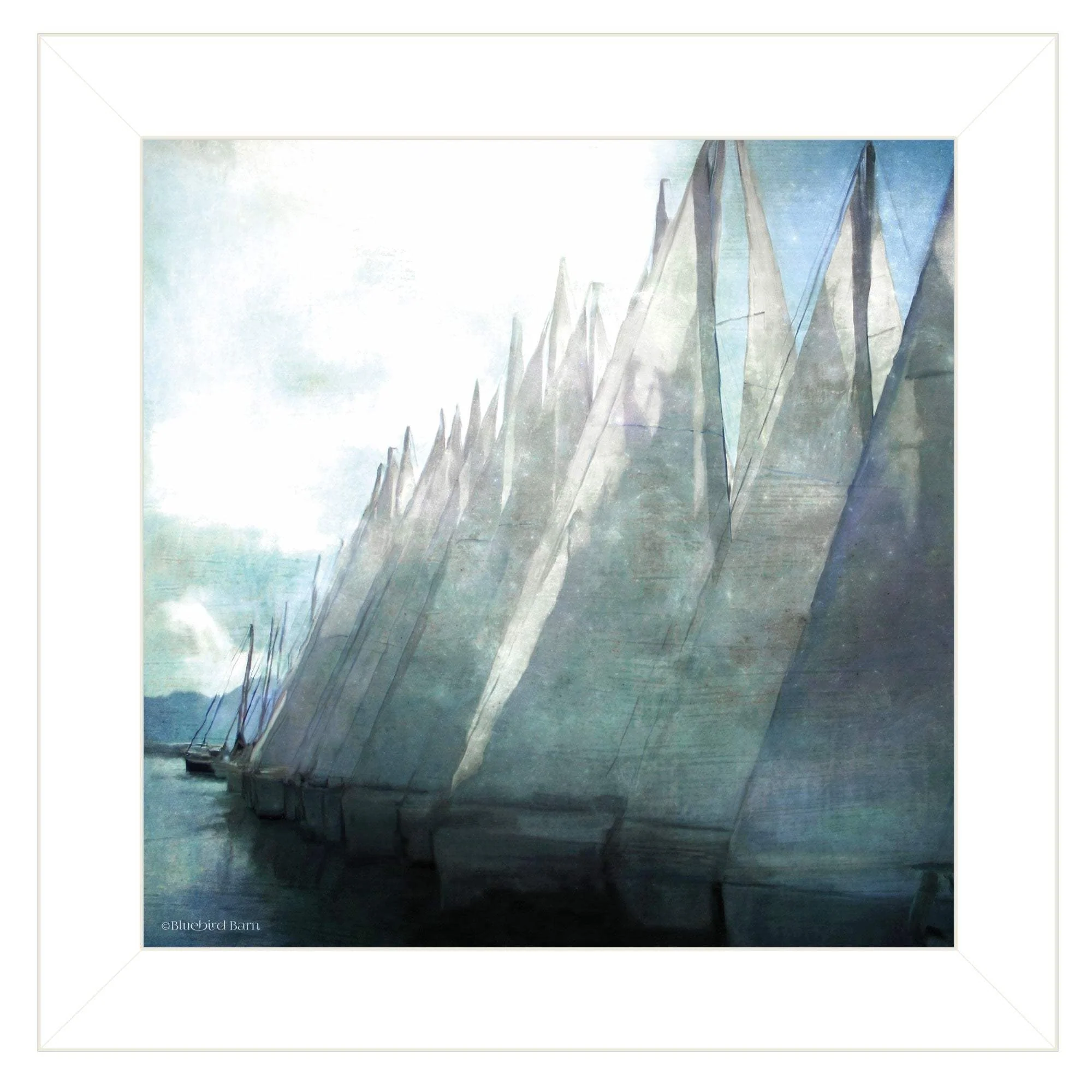 Sailboat Marina I 1 White Framed Print Wall Art - Image 2