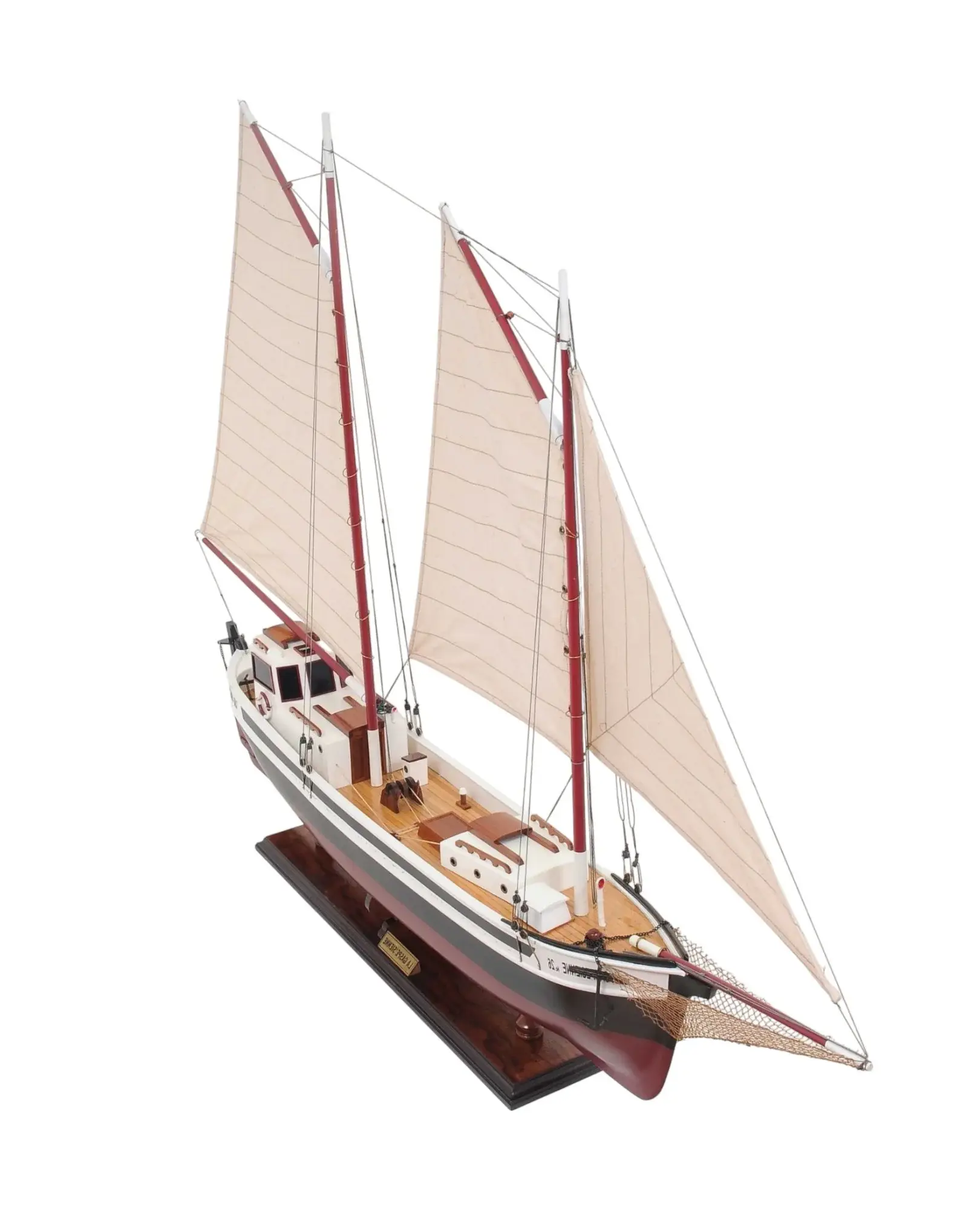 Sailboat Model With Solid Wood Base - Image 3