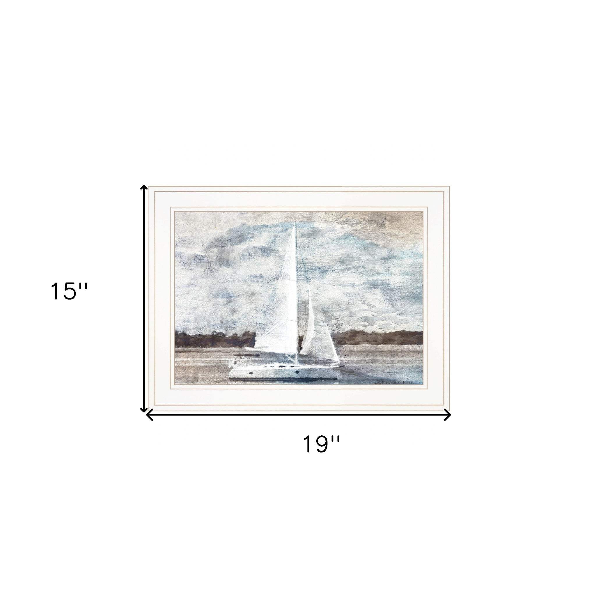 Sailboat on Water 2 White Framed Print Wall Art - Image 6
