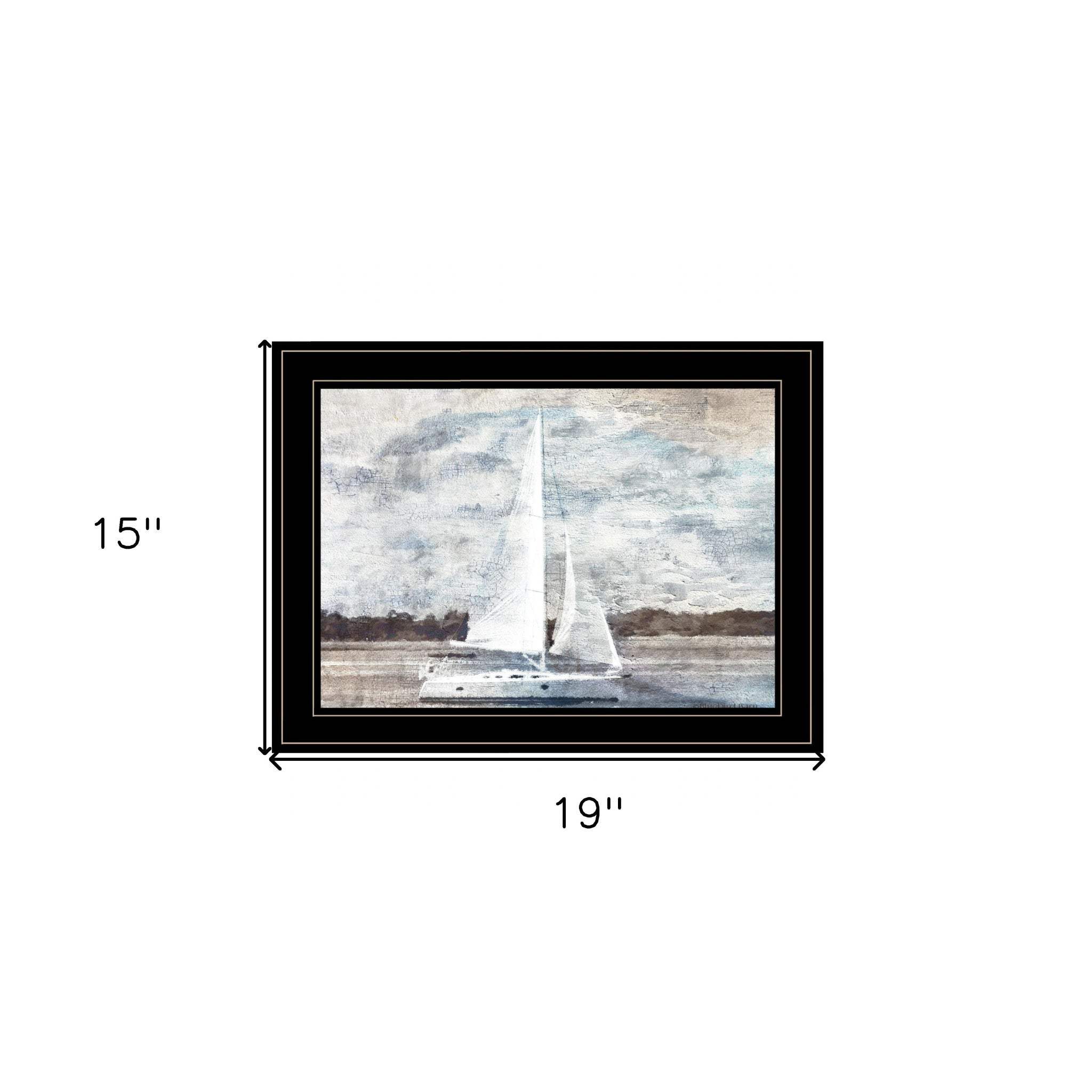 Sailboat on Water 3 Black Framed Print Wall Art - Image 7