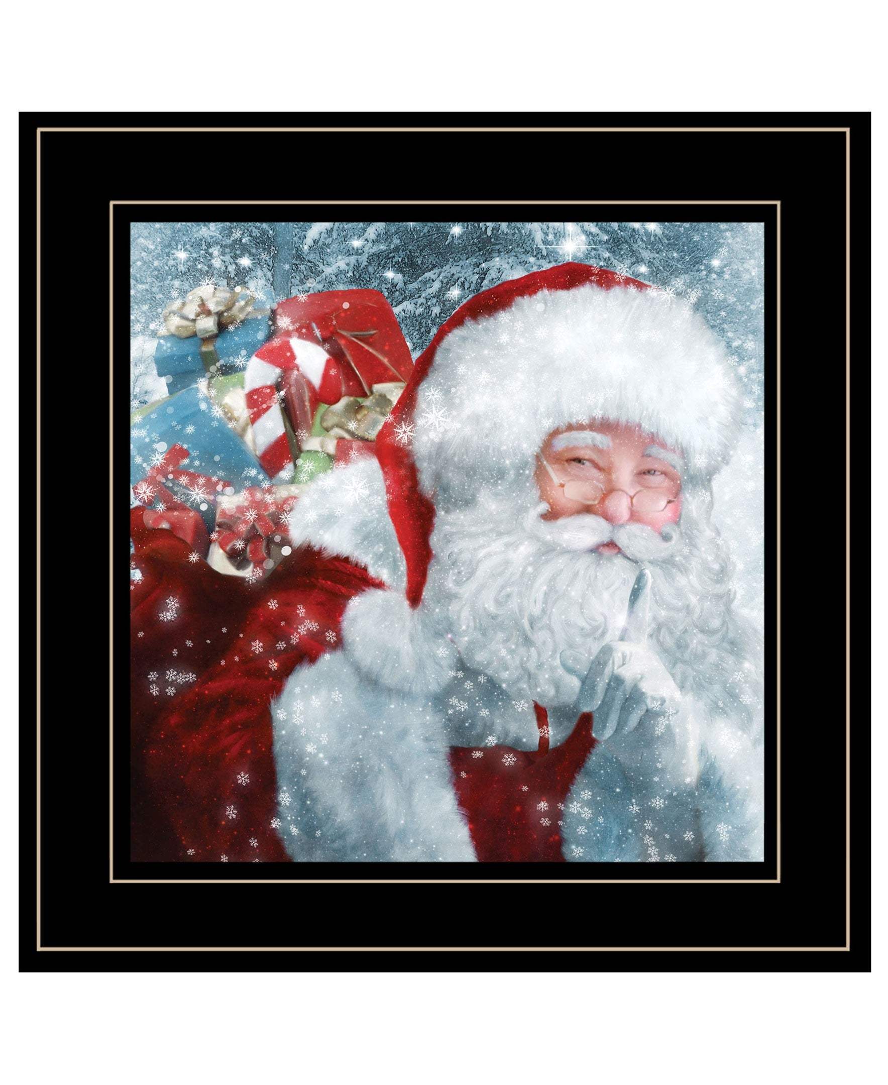 Santa with Presents 2 Black Framed Print Wall Art - Image 2