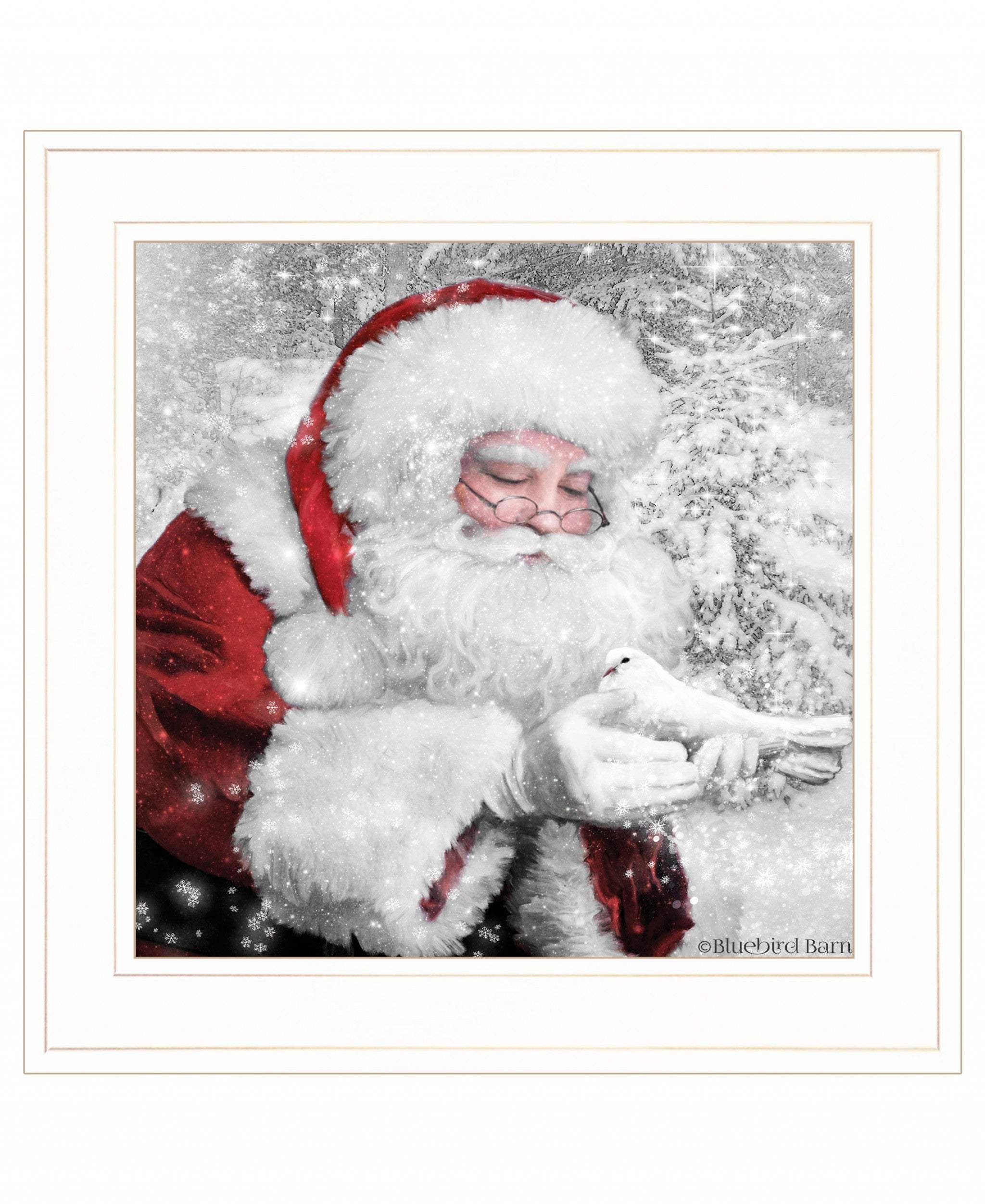 Santas Little Friends 3 White Framed Print Wall Art - Image 2