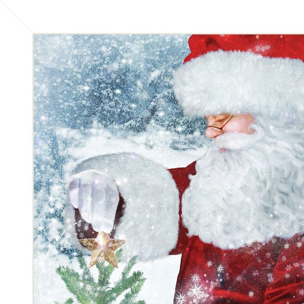 Santas Tree Star 1 White Framed Print Wall Art - Image 4