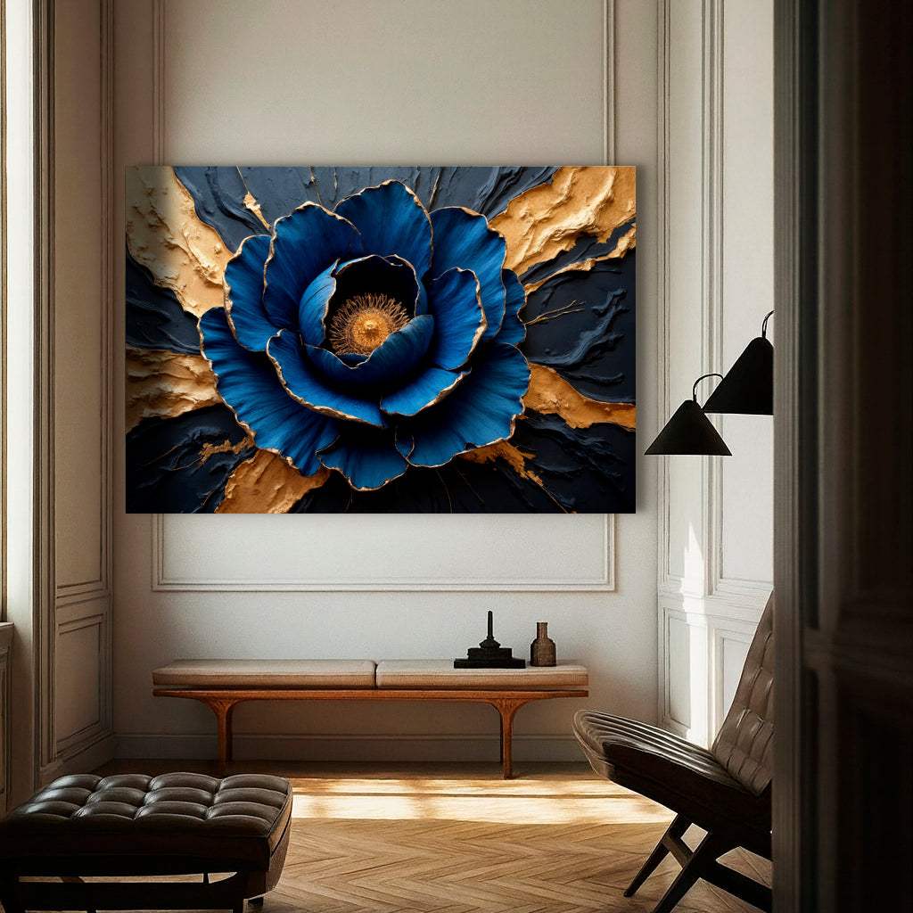 Sapphire Bloom Wall Art - Image 3