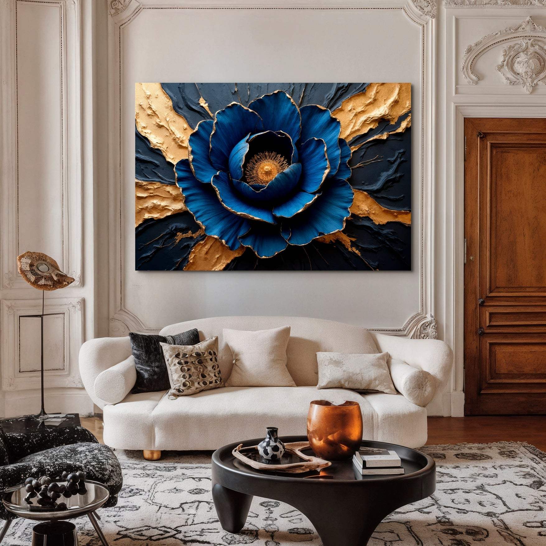 Sapphire Bloom Wall Art - Image 4