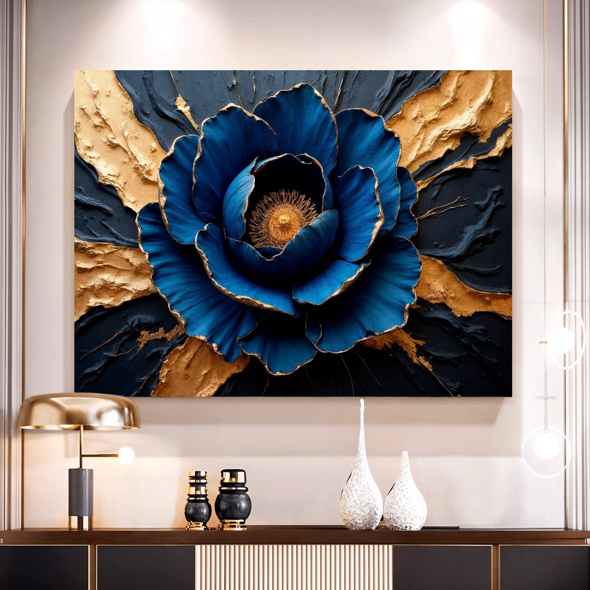 Sapphire Bloom Wall Art - Image 5