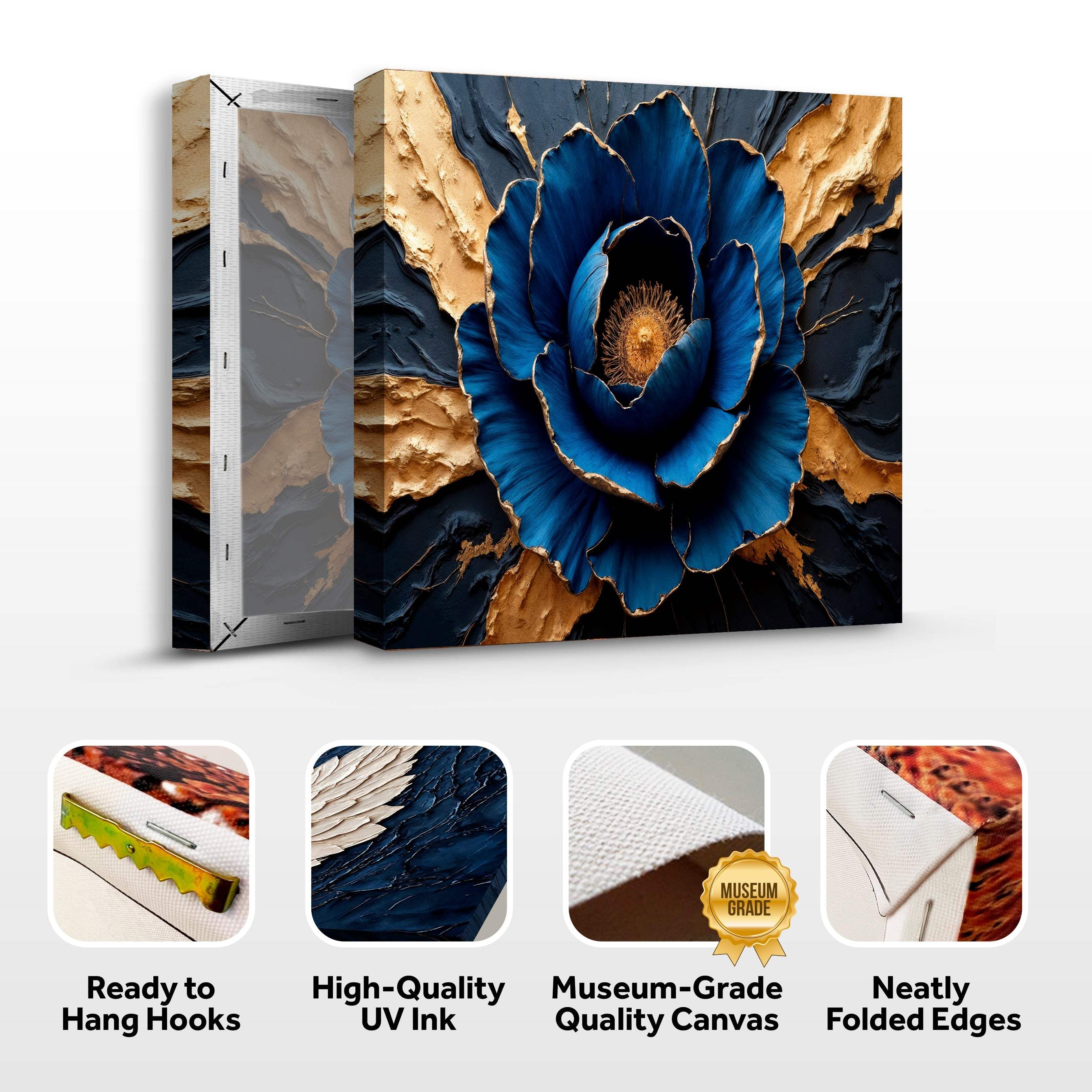 Sapphire Bloom Wall Art - Image 8