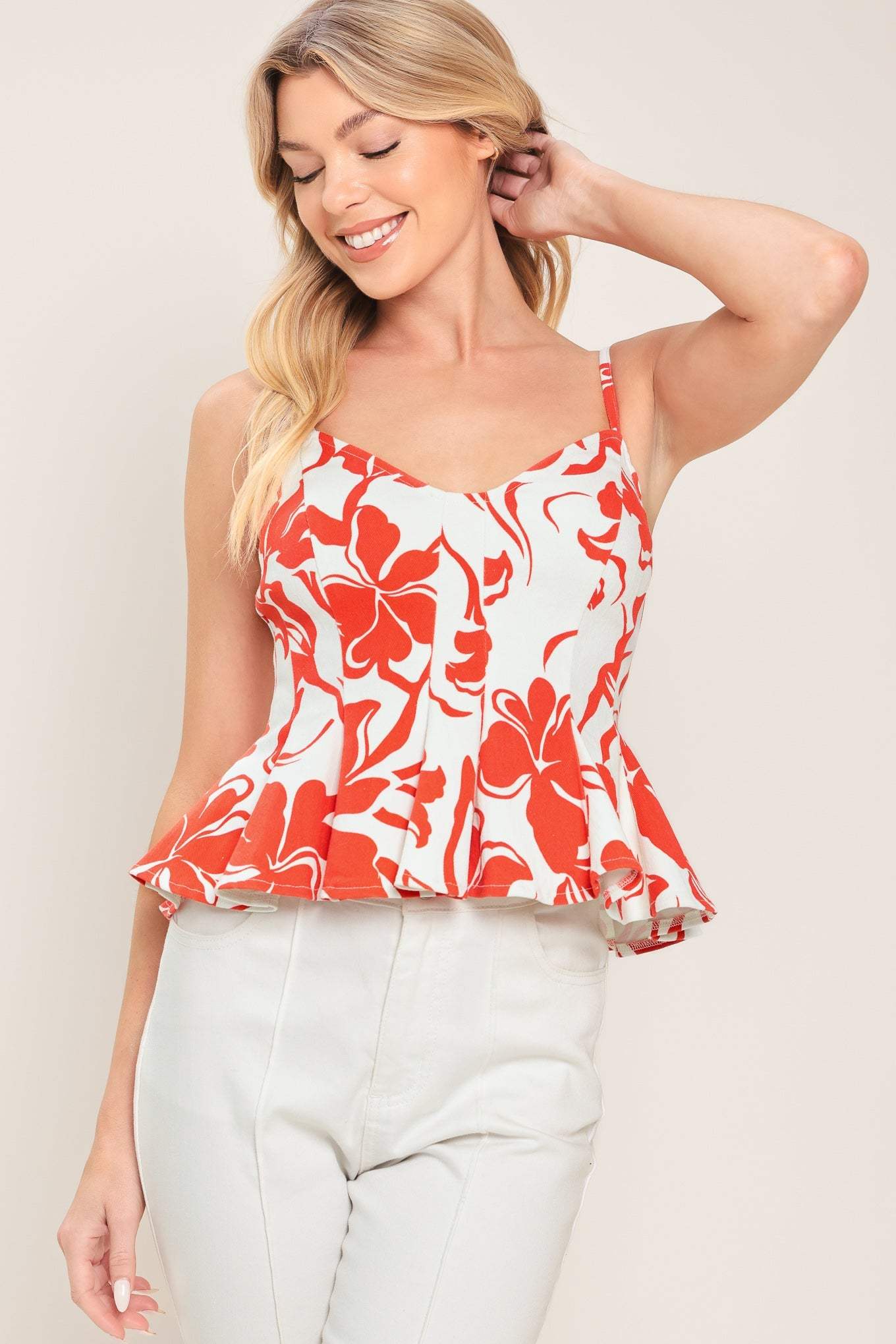 SCARLET BLOOM WOVEN TOP - Image 4