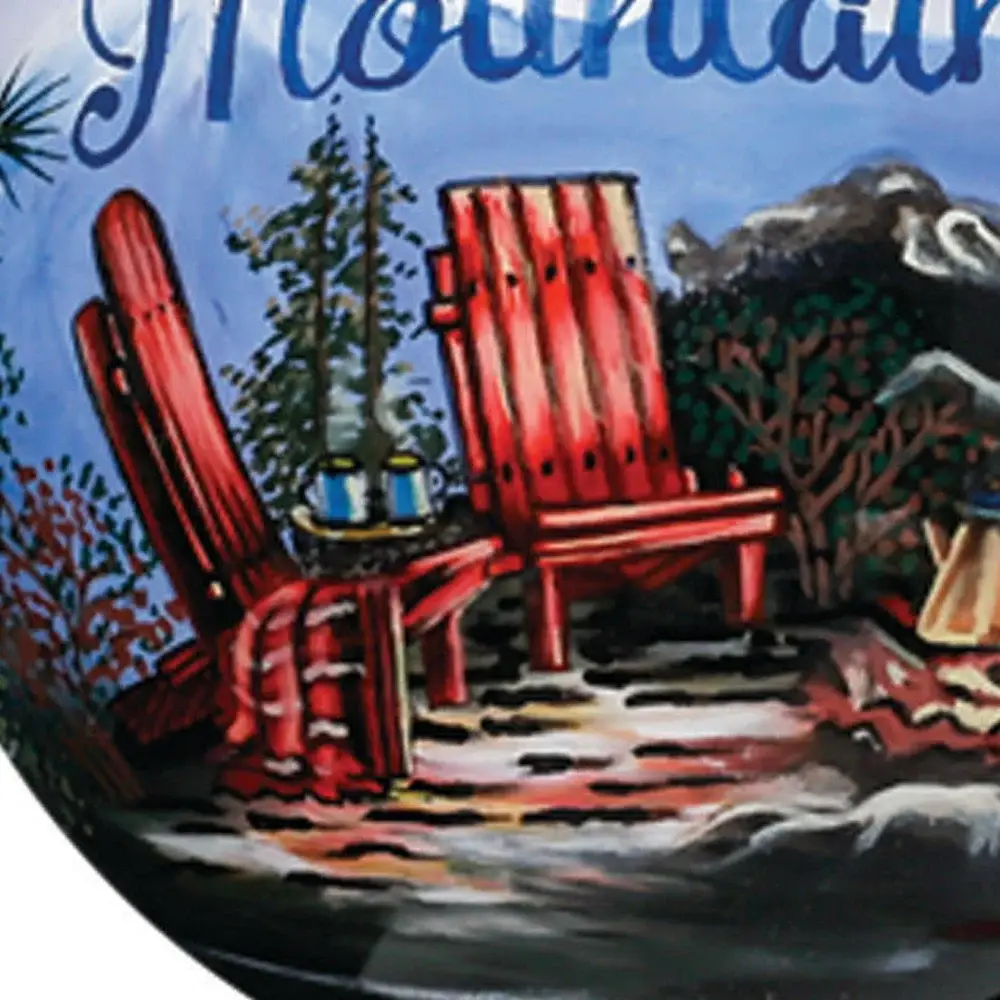 Scenic Life is Better in the Mountains Hand Painted Mouth Blown Glass Ornament - Image 5
