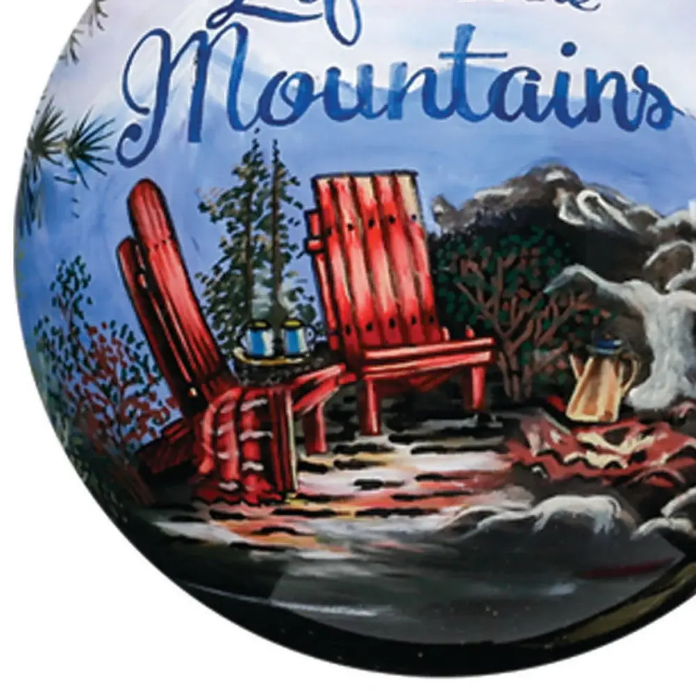 Scenic Life is Better in the Mountains Hand Painted Mouth Blown Glass Ornament - Image 6