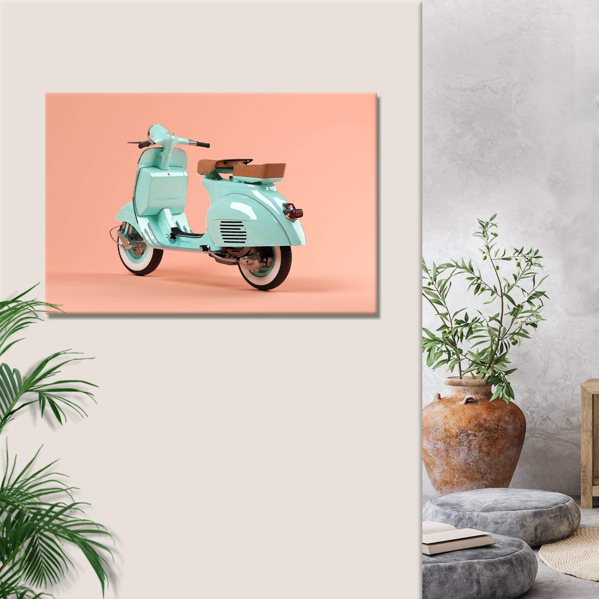 Scooter Motorcycle Rare Vespa Canvas Wall Art - Image 2