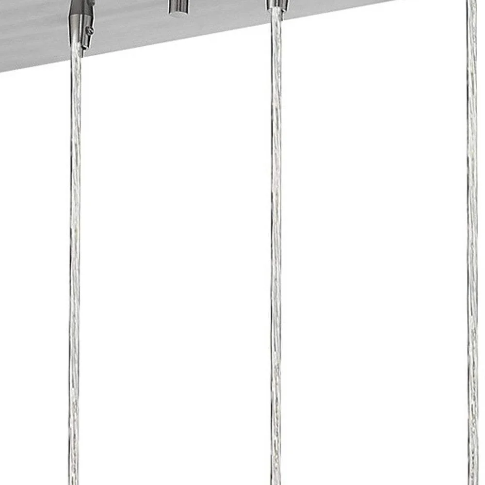 Scope 4-Light Brushed Nickel Pendant Double Glass and Mesh Shades - Image 4