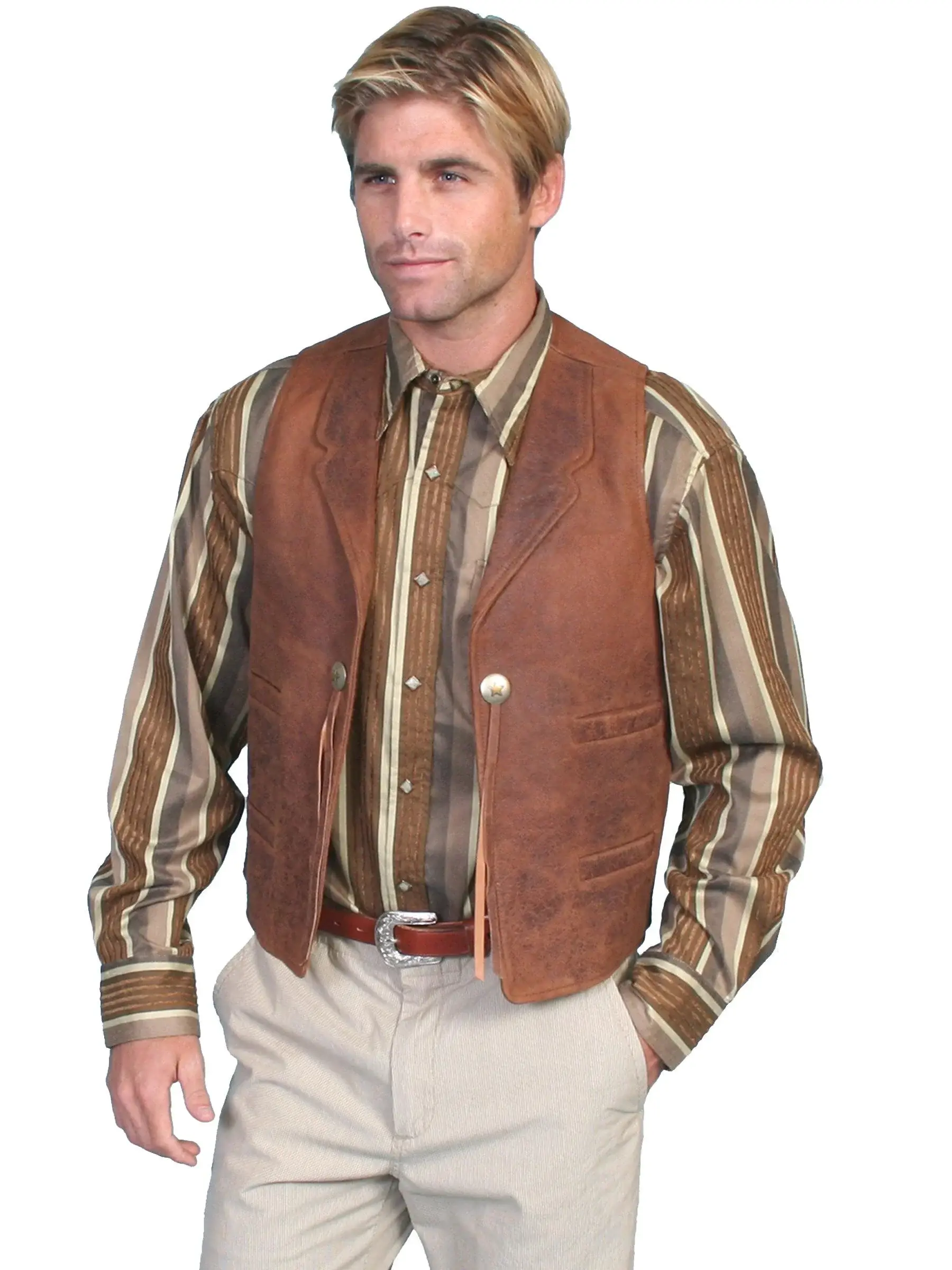 Scully BROWN LEATHER VEST