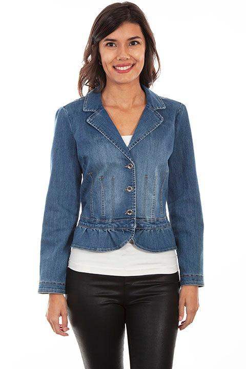 Scully DENIM PEPLUM DENIM JACKET