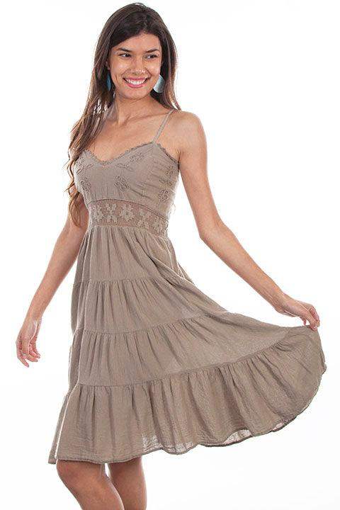 Scully KHAKI SPAGHETTI STRAP DRESS