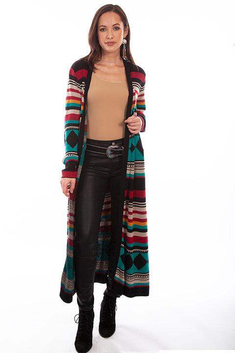 Scully MULTI AZTEC STRIPE SWEATER CARDIGAN