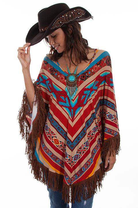 Scully SERAPE PONCHO W/MITERED SEAMS