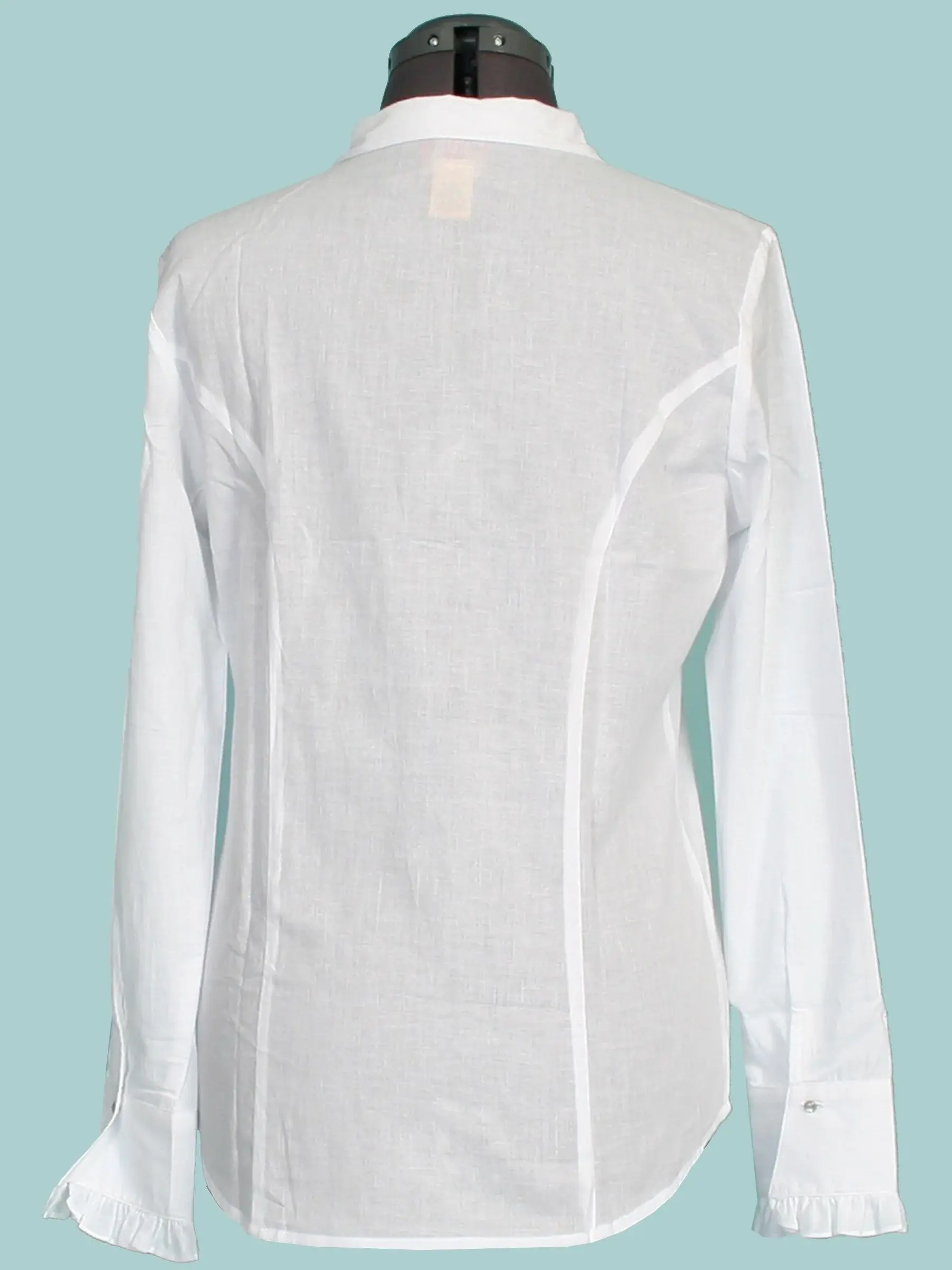Scully WHITE 100% COTTON CENTER RUFFLE BLOUSE - Image 2