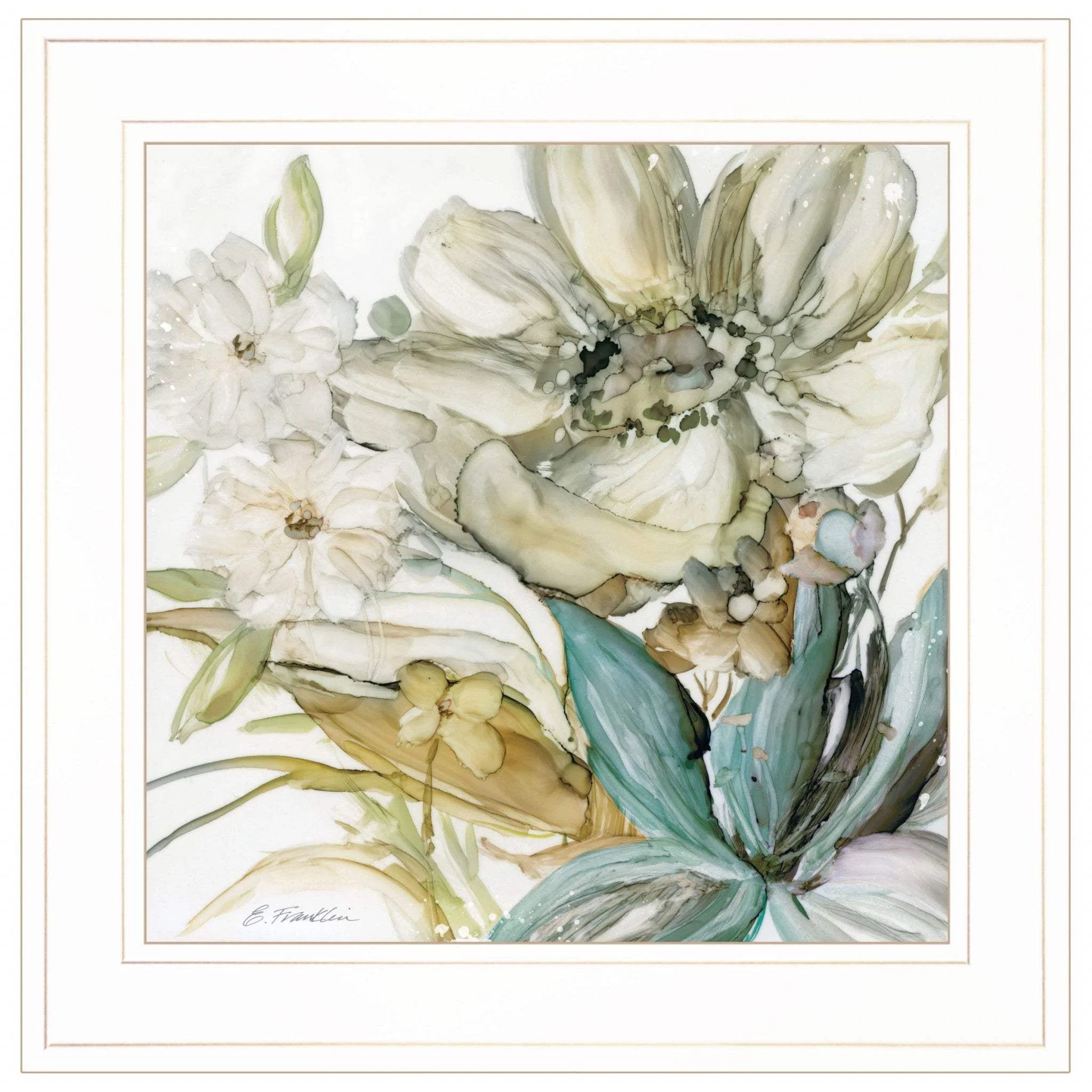 Sea glass Garden II 2 White Framed Print Wall Art - Image 2