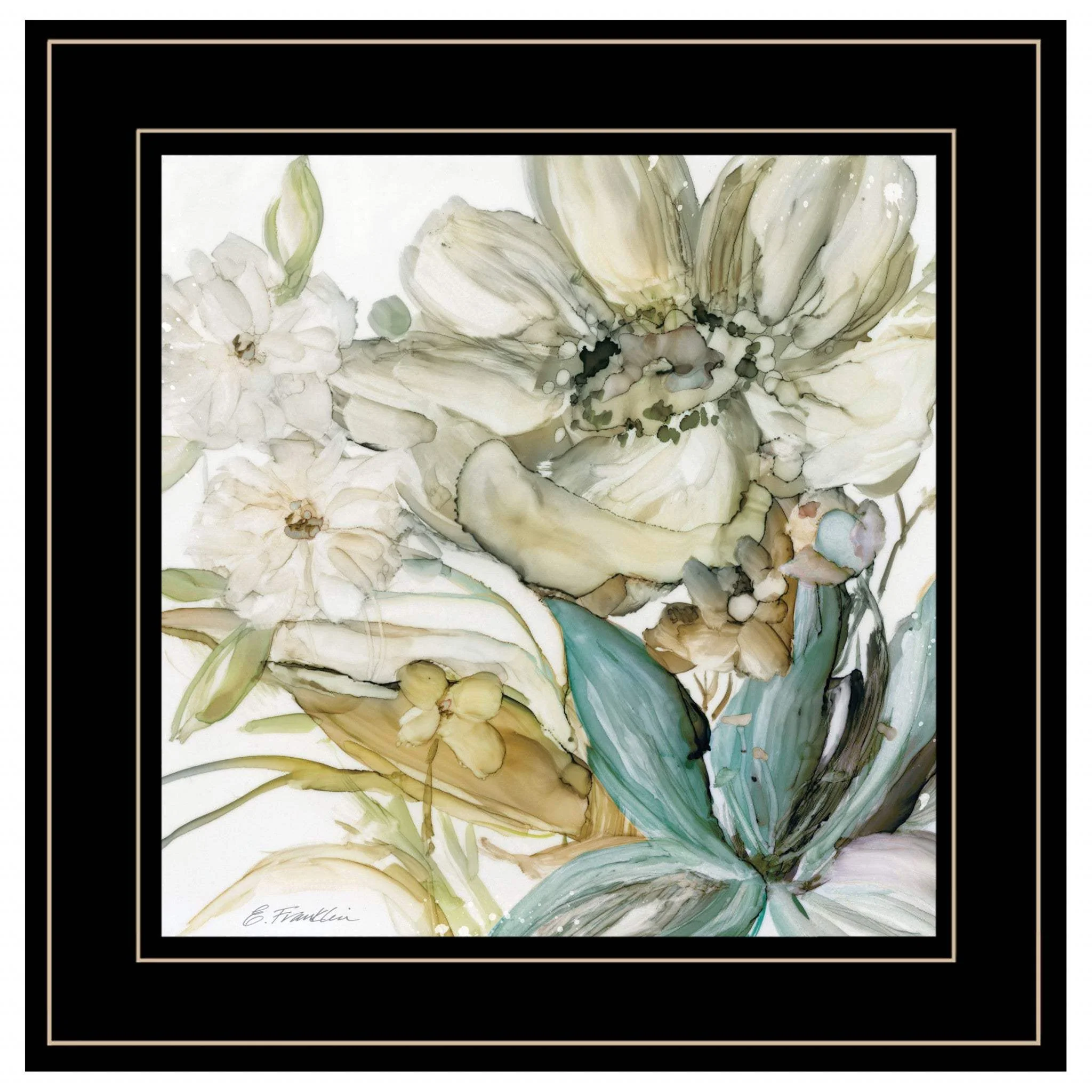 Sea glass Garden II 3 Black Framed Print Wall Art - Image 2