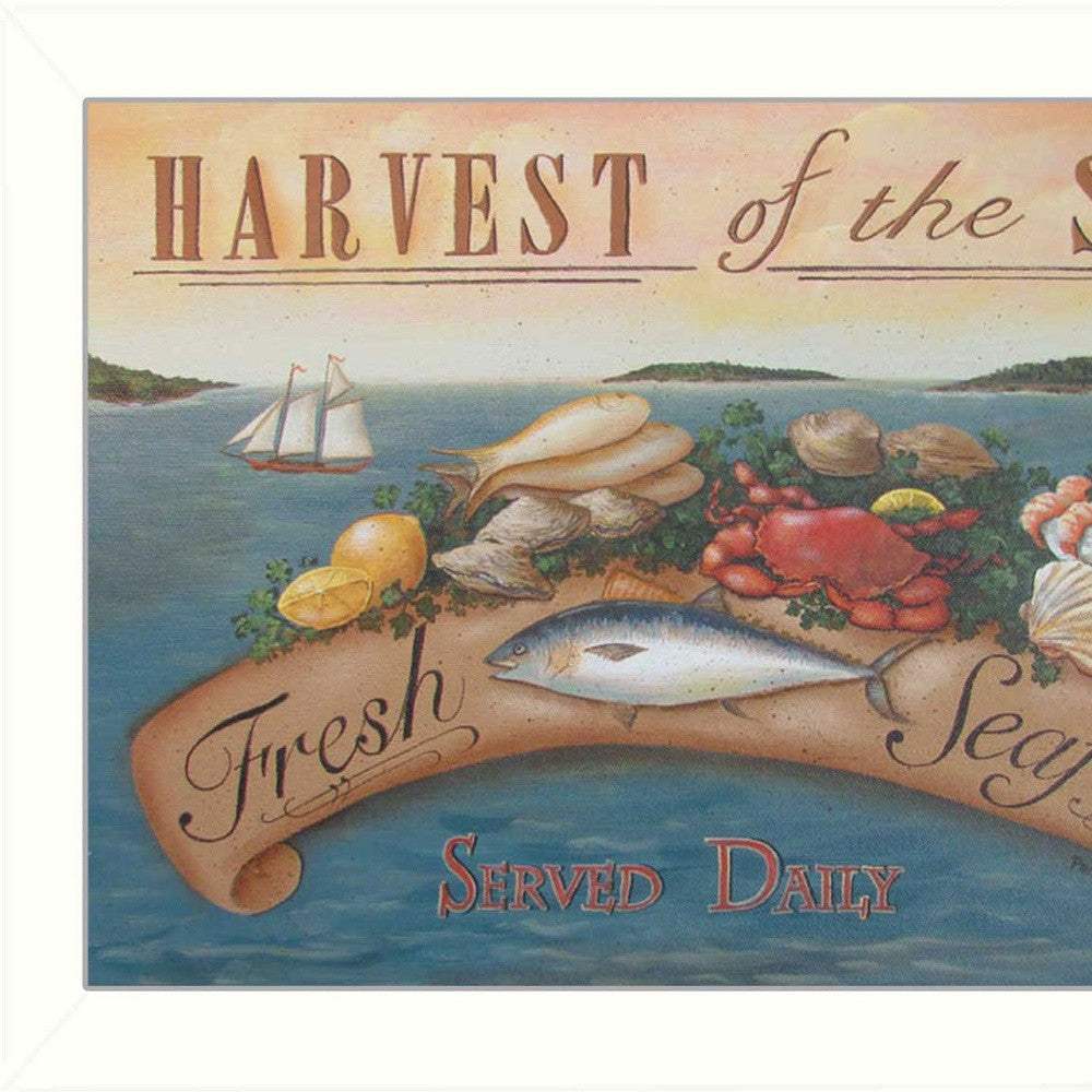 Sea Harvest White Framed Print Kitchen Wall Art - Image 4