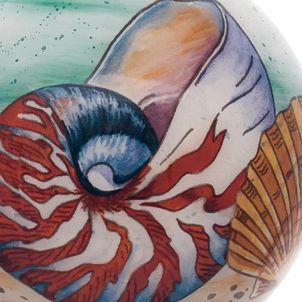 Sea Shell Hand Painted Mouth Blown Glass Ornament - Image 3