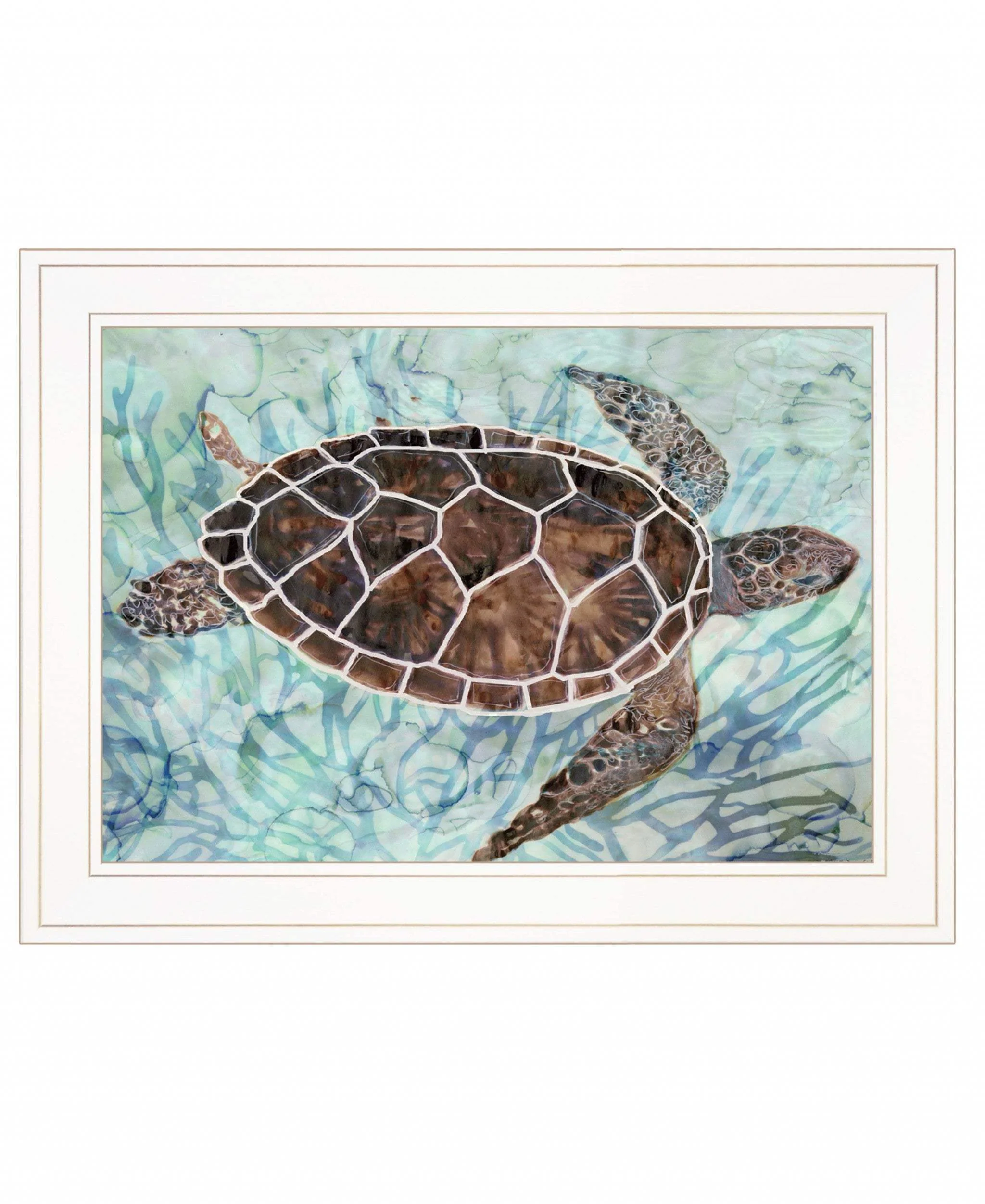 Sea Turtles Collage 1 White Framed Print Wall Art - Image 2