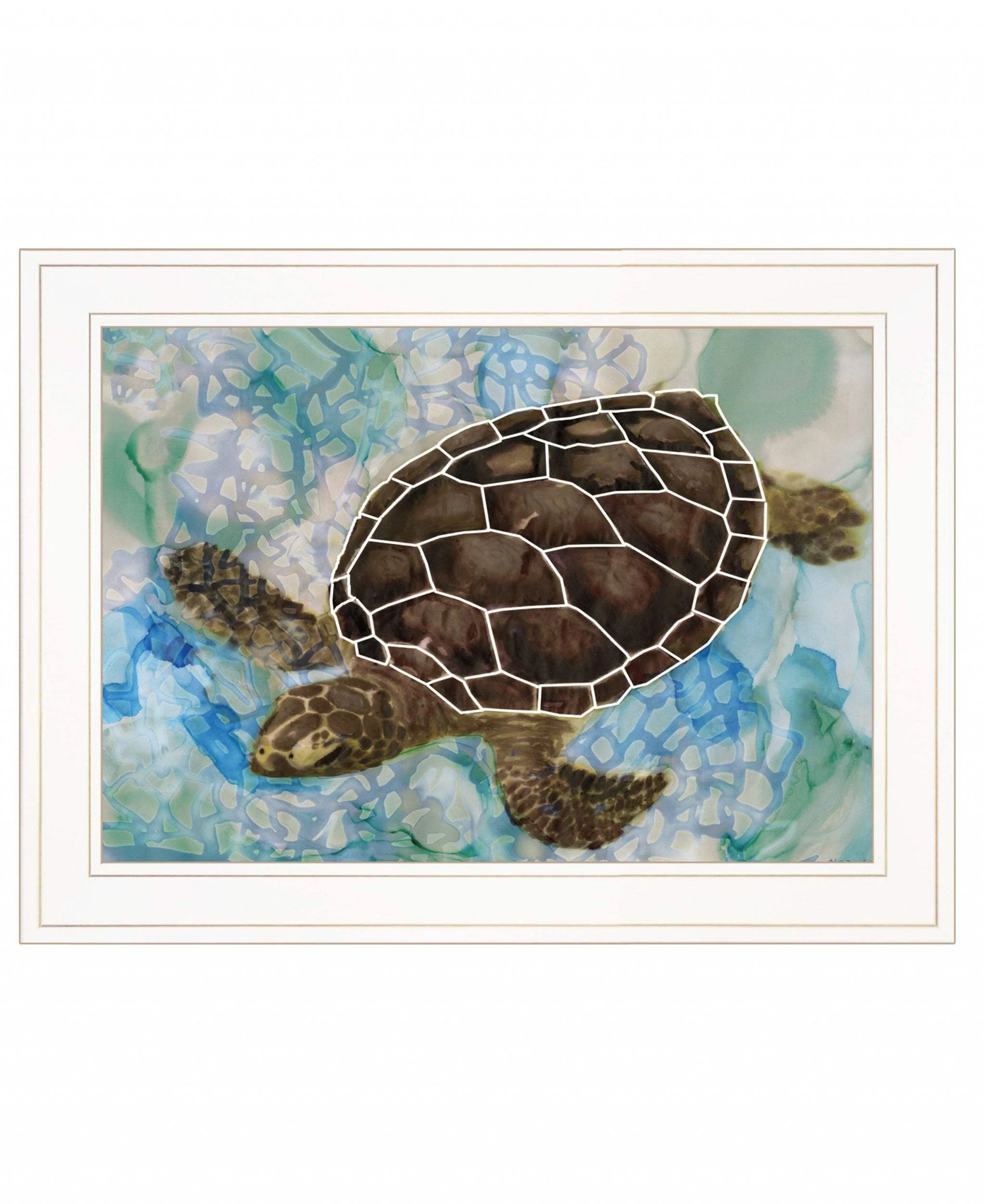 Sea Turtles Collage II 1 White Framed Print Wall Art - Image 2