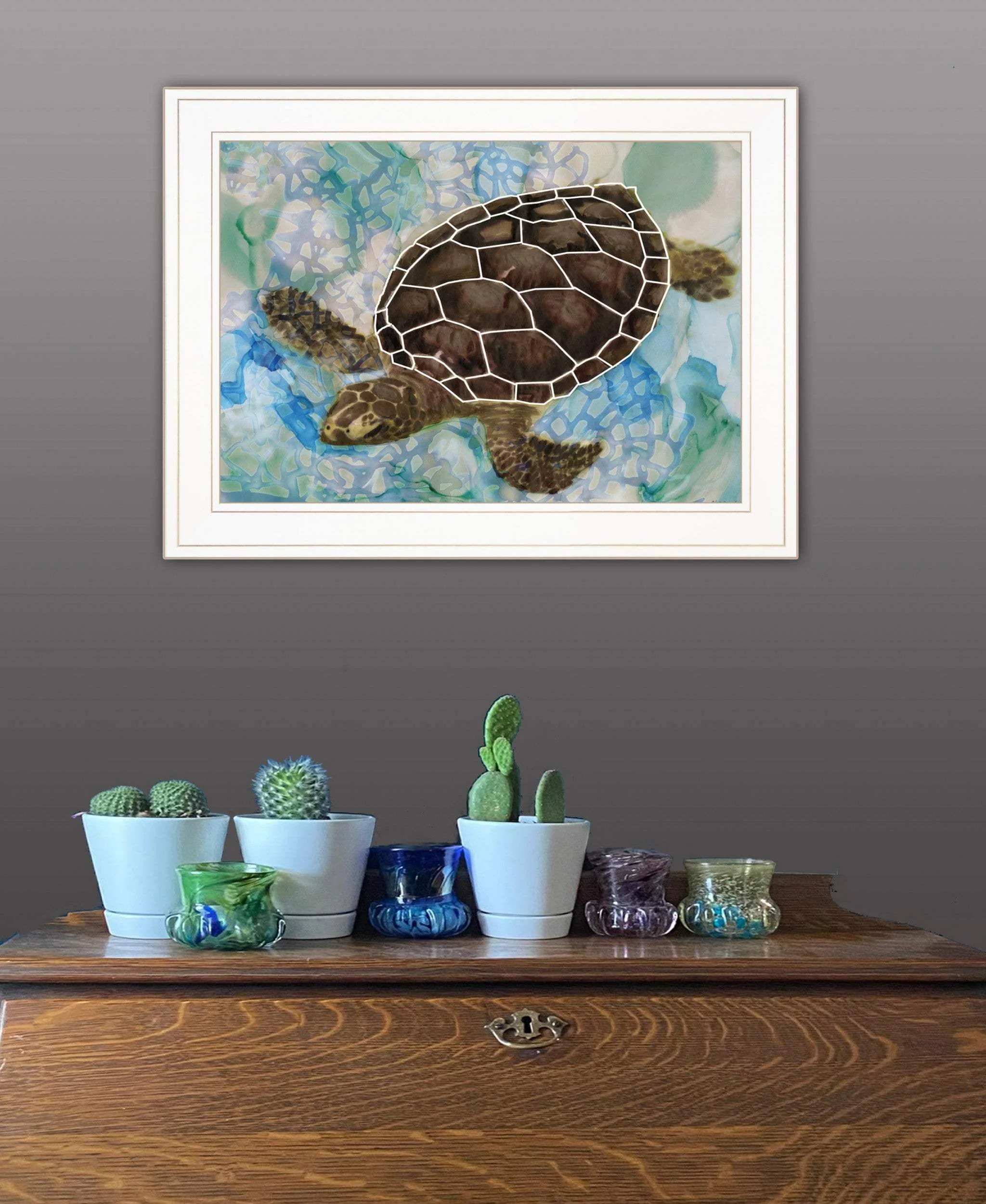 Sea Turtles Collage II 1 White Framed Print Wall Art - Image 5